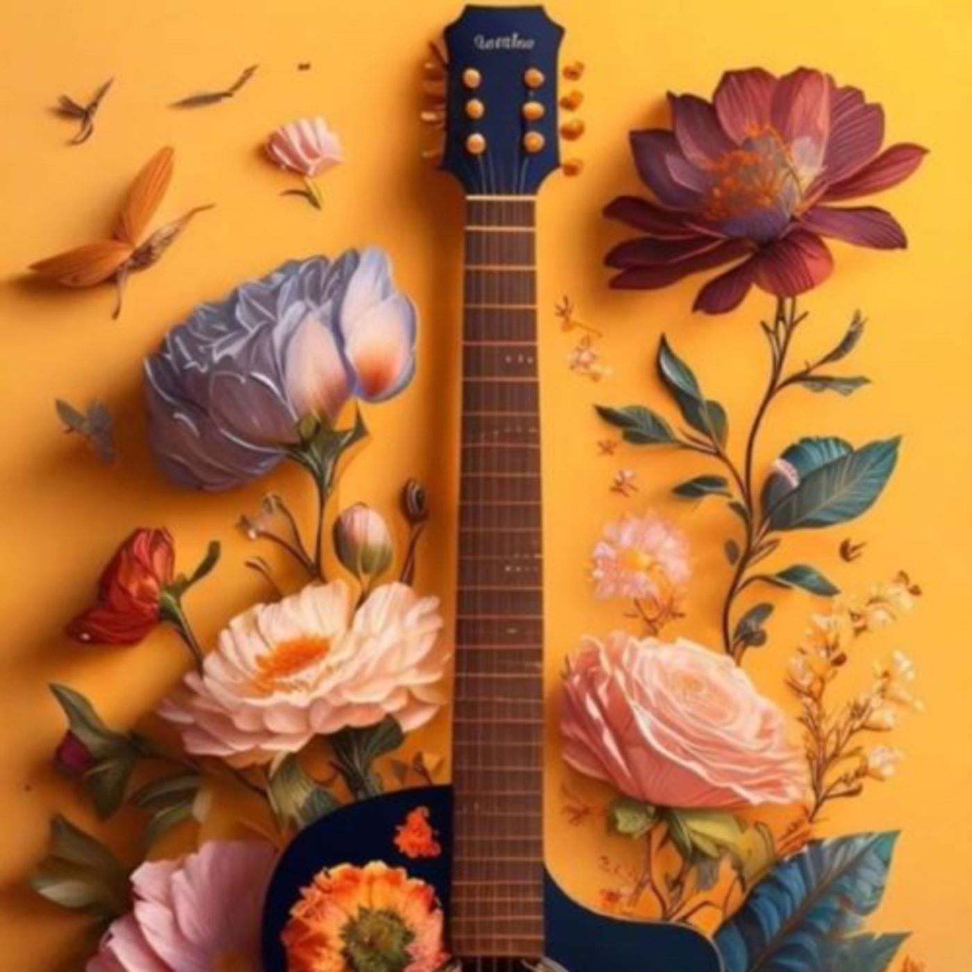Las flores en la guitarra