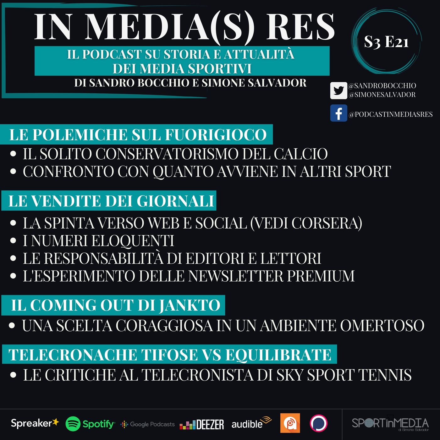 S3 E21 | Fuorigioco e media retrogradi, vendite dei giornali, newsletter premium, Jankto, telecronache non-abbastanza tifose episode artwork