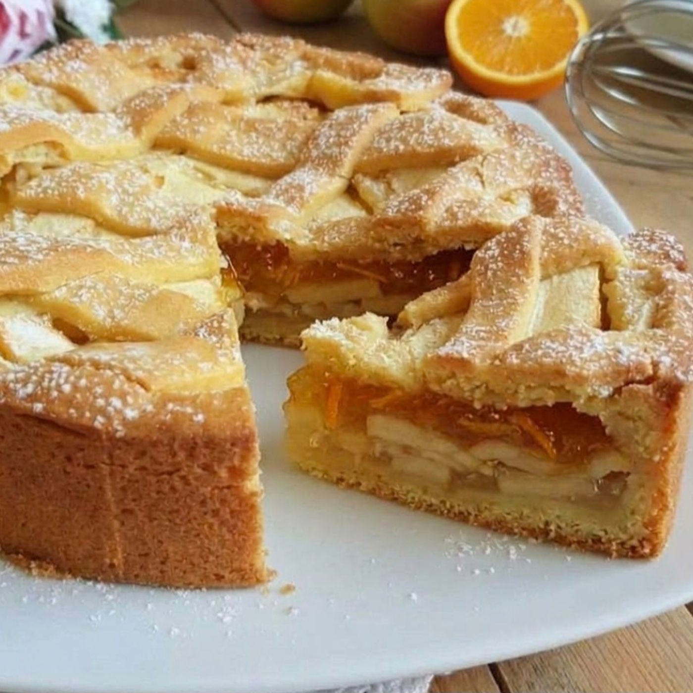 Crostata con mele e arancia: dolce ricetta facile e buonissima