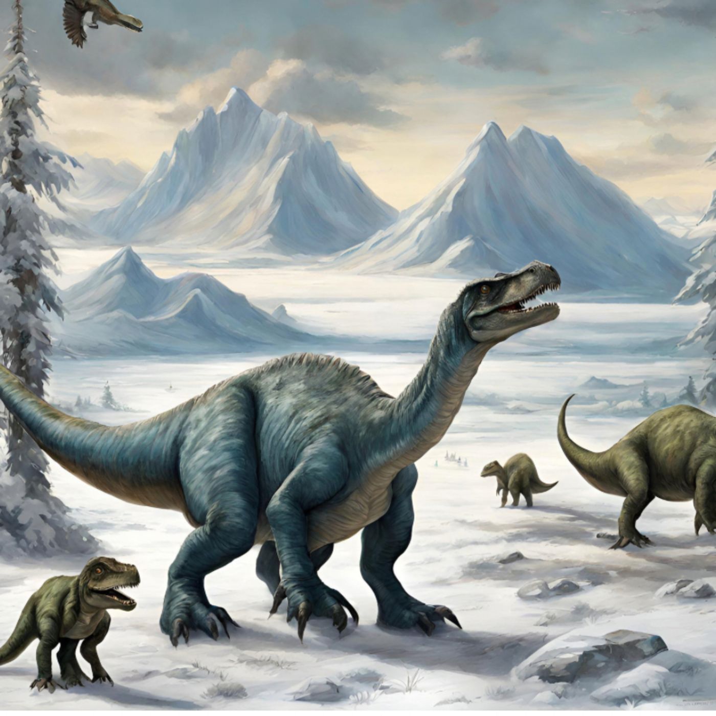 Manada de dinosaurios en el Artico