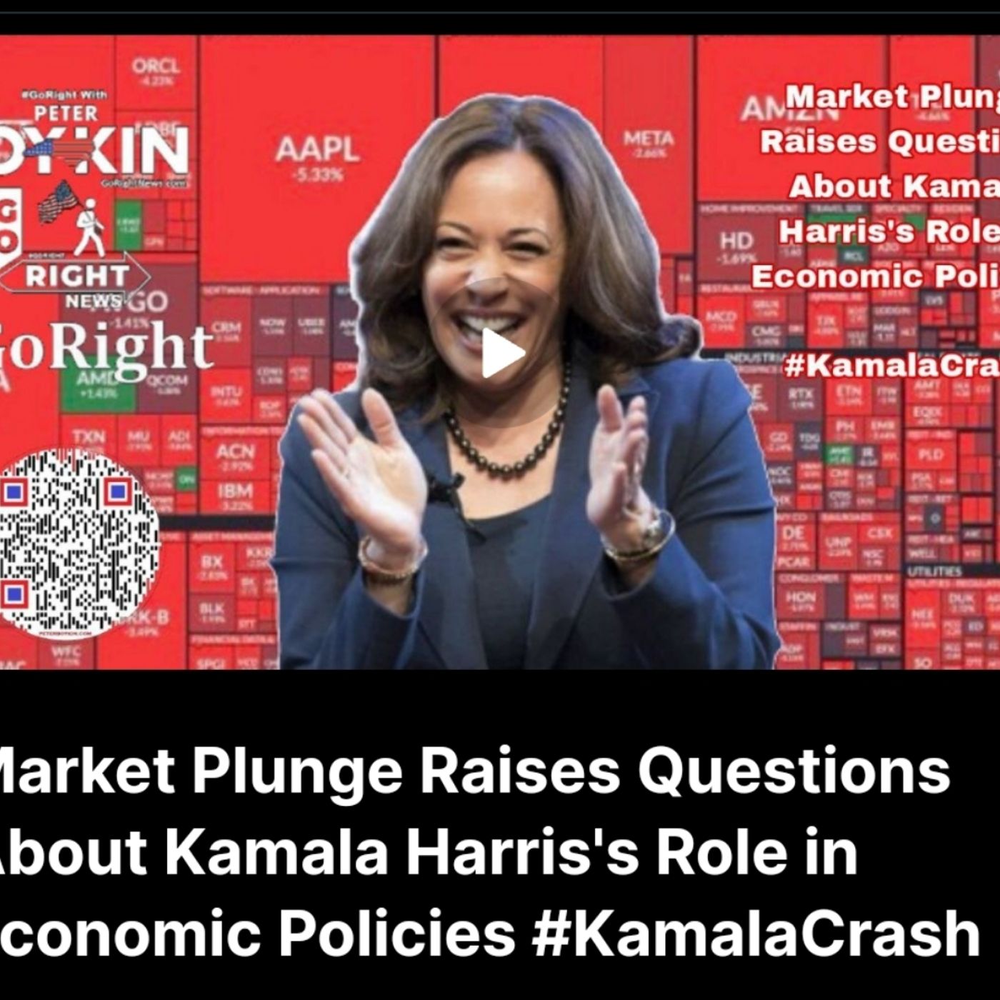 Market Plunge Raises Questions About Kamala Harris's Role in Economic Policies #KamalaCrash