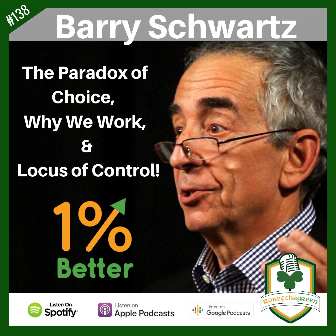 Barry Schwartz - The Paradox of Choice, Why We Work, & the Locus of Control! EP138 episode artwork