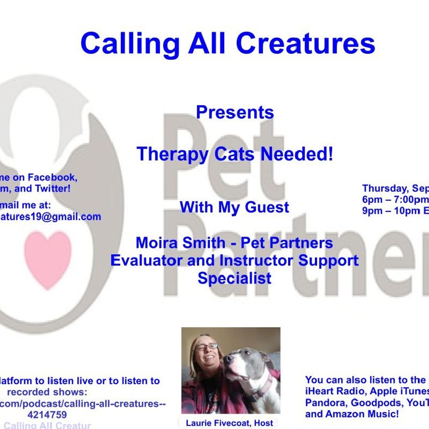 Calling All Creatures Presents Therapy Cats Needed!