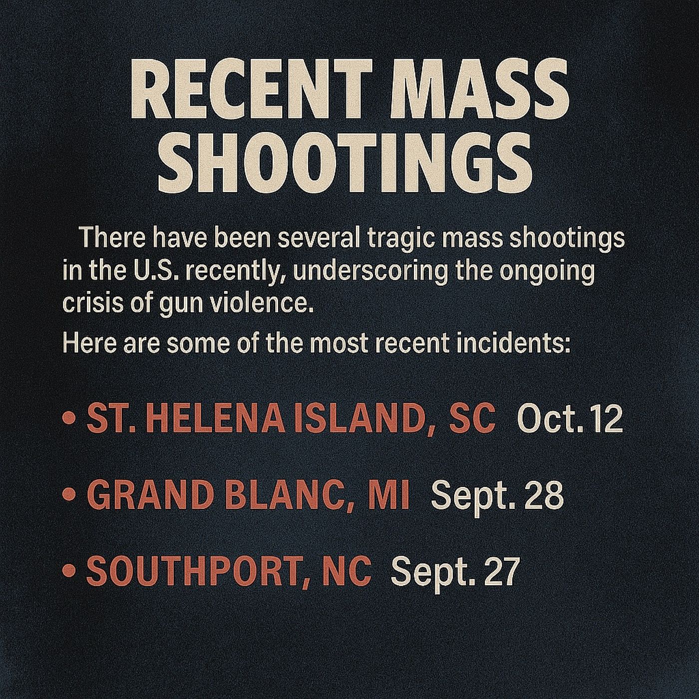 Recent U.S. Mass Shootings