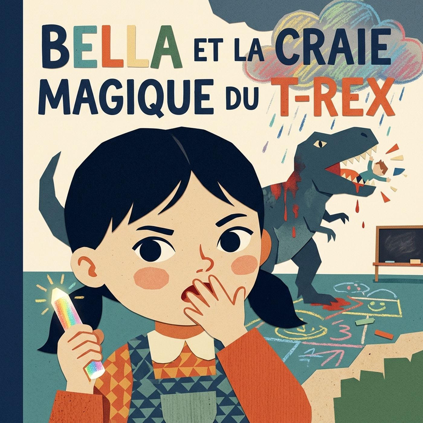 【Conte Fantastique】 La Craie Magique et le Redoutable T-Rex | (Apprendre que l'amitié et la créativité peuvent transformer un ennemi en alli