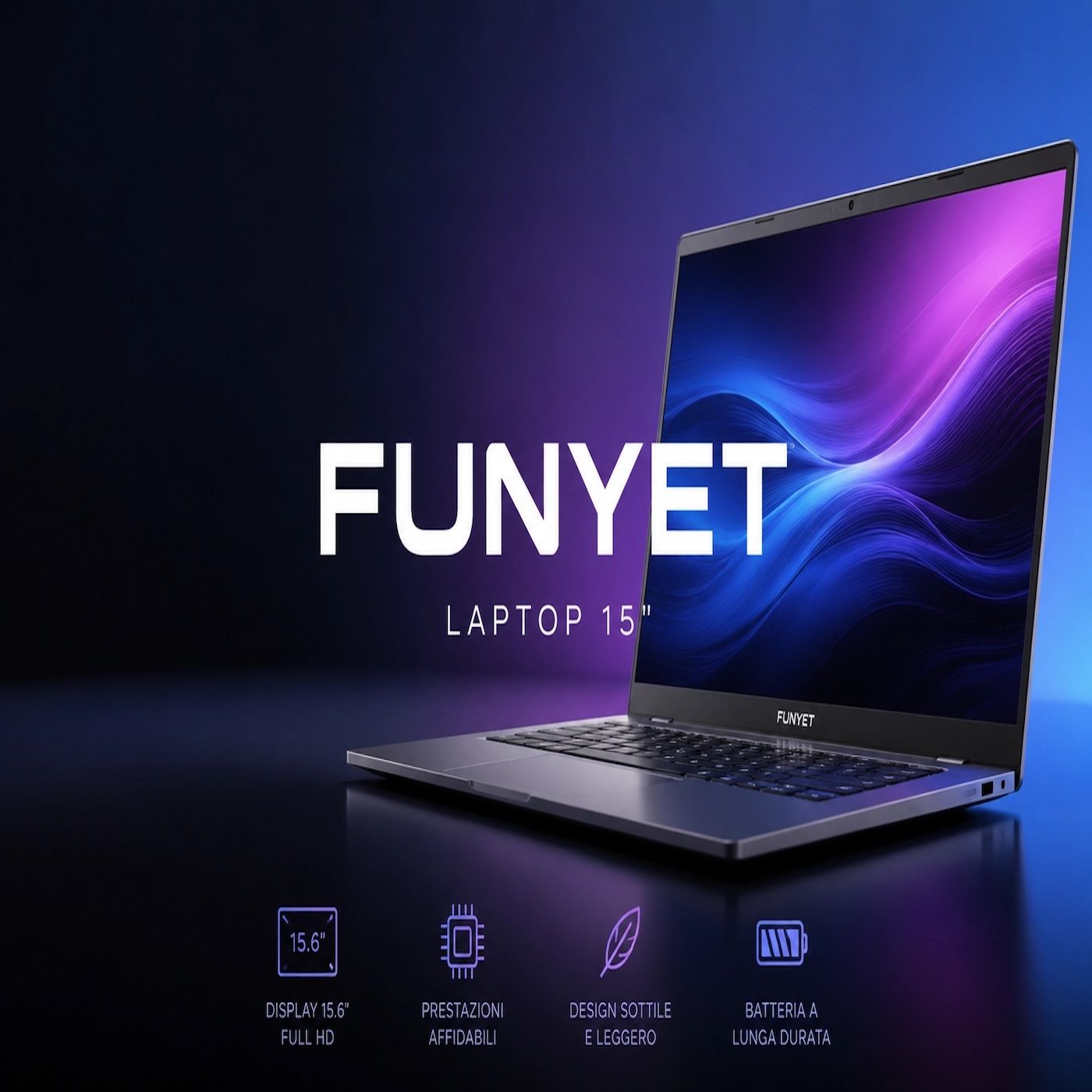 FUNYET laptop 15 pollici in offerta- 16GB RAM e SSD a 252,69€ episode artwork