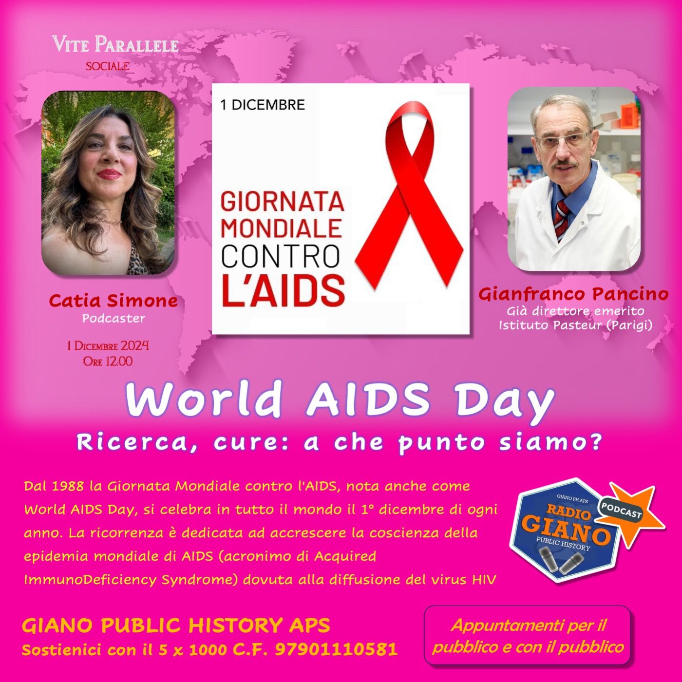 World AIDS Day Ricerca, cure: a che punto siamo? Catia Simone dialoga con Gianfranco Pancino