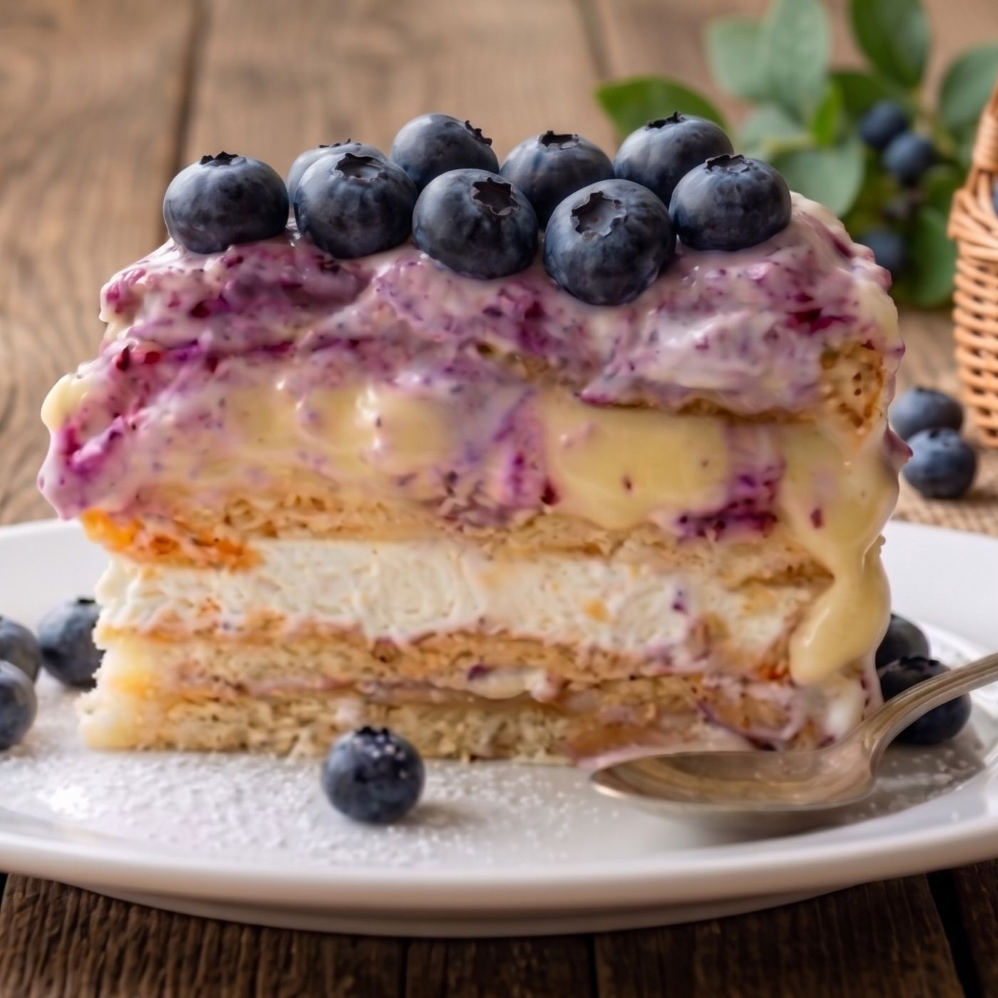 Torta fredda ai mirtilli e crema: la ricetta facile, vellutata e golosa episode artwork