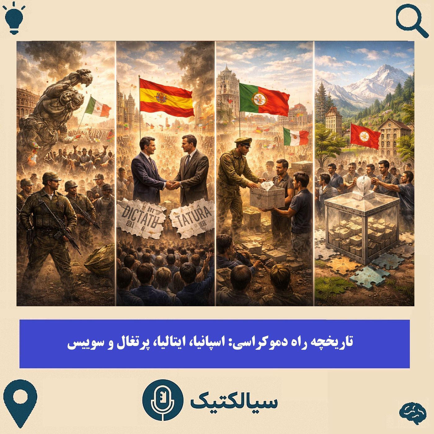 سیالکتیک: تاریخچه راه دموکراسی: اسپانیا، ایتالیا، پرتغال و سوییس
