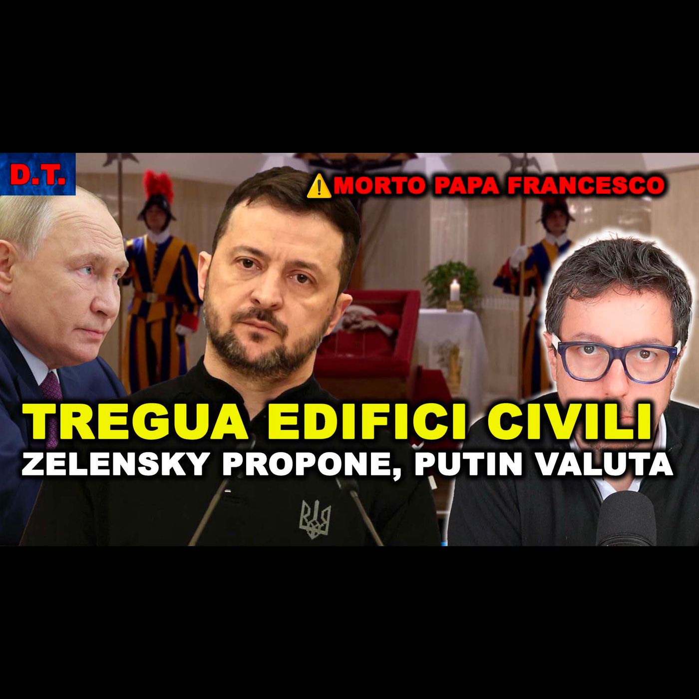 ZELENSKY propone la tregua sugli edifici civili e PUTIN valuta