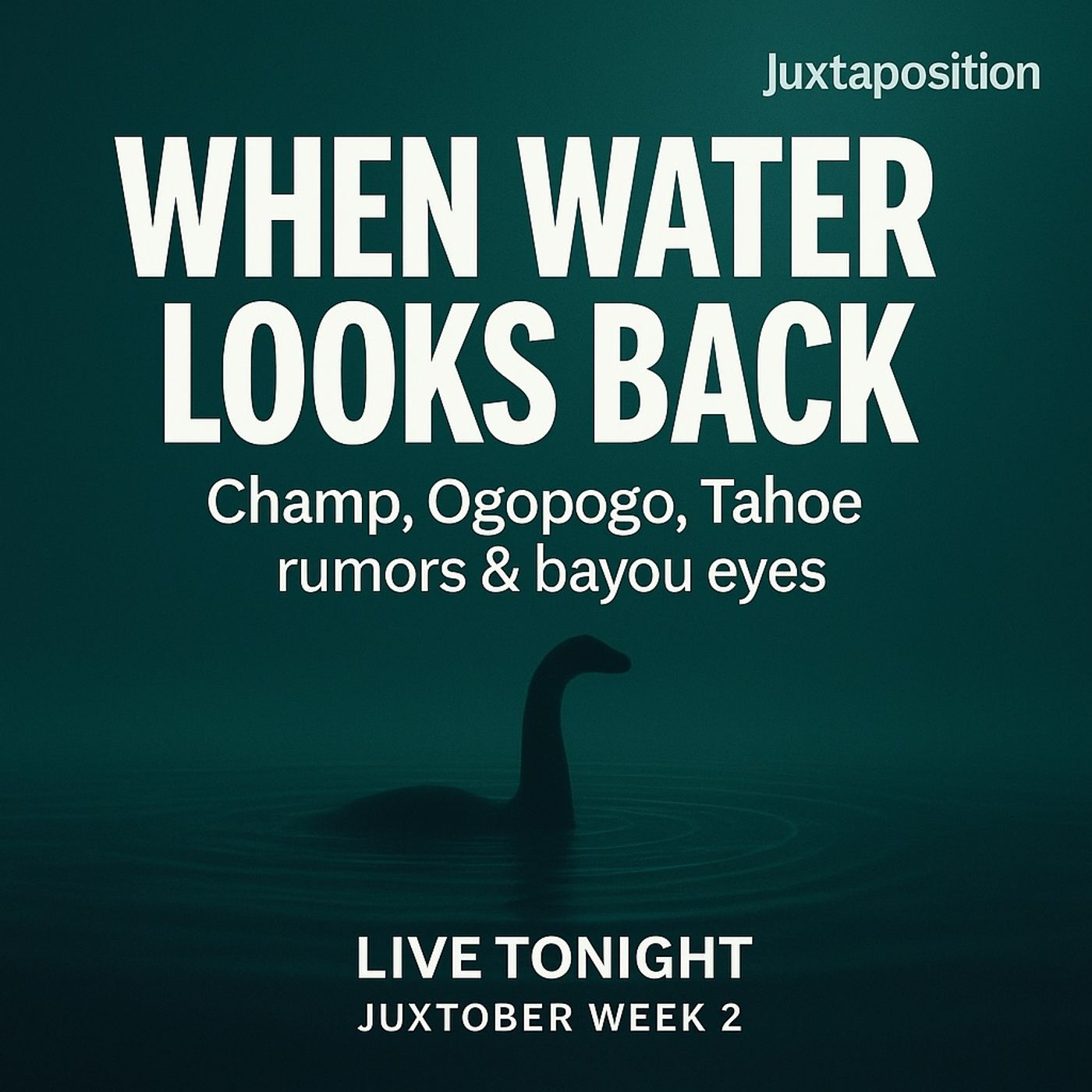 Juxtober Episode 2 -- 10-11-25 WHEN WATER LOOKS BACK - Champ, Ogopogo, Tahoe rumors & bayou eyes. episode artwork