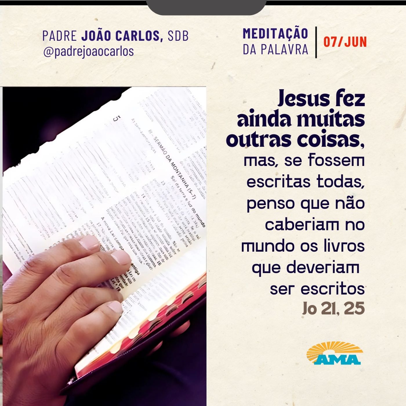 07 de junho - Meditação Palavra do Senhor