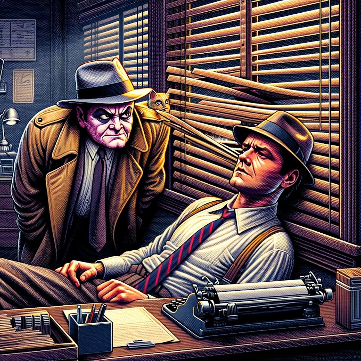 All right, Curly, enough's enough. You can't eat the venetian blinds. I just had 'em installed on Wednesday. episode artwork