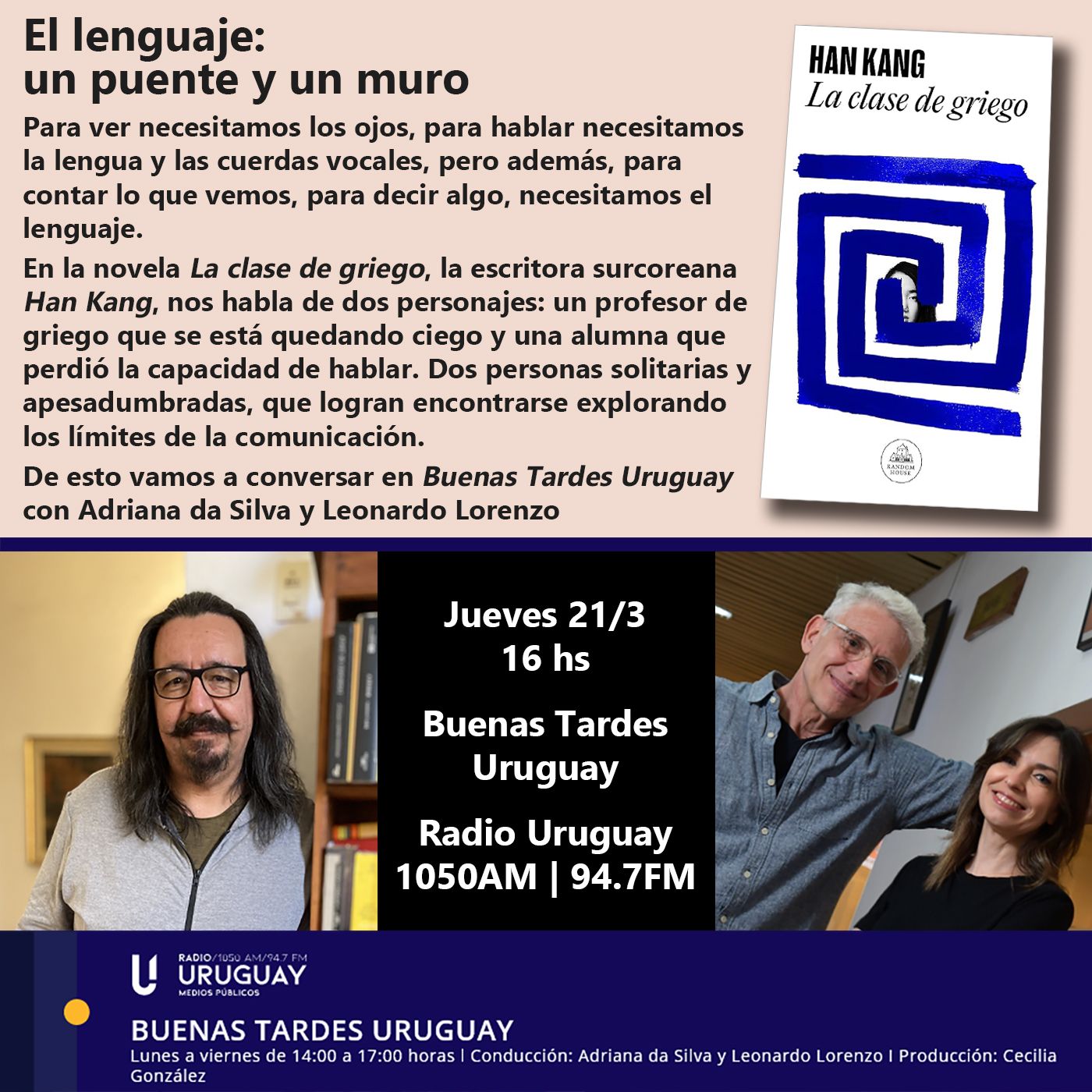 Buenas Tardes Uruguay | La clase de griego | Han Kang | 21-03-24 episode artwork