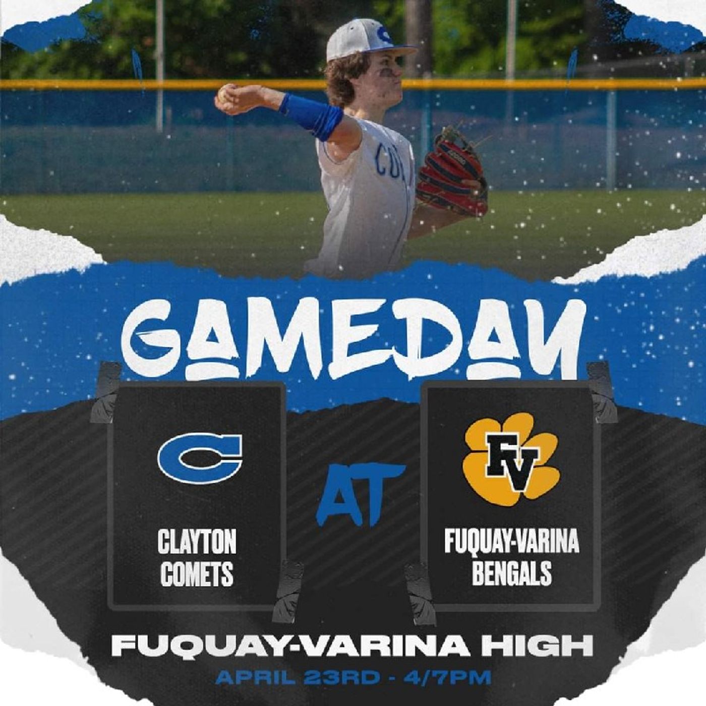 #NCHSAA Greater Neuse River 4-A Conference Varsity Baseball Clayton Comets VS Fuquay-Varina Bengals! #WeAreCRN #GoComets
