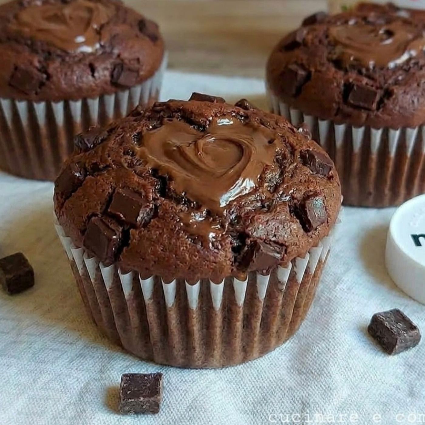 Muffin soffici e golosi cioccolato e nutella: dolce ricetta facile