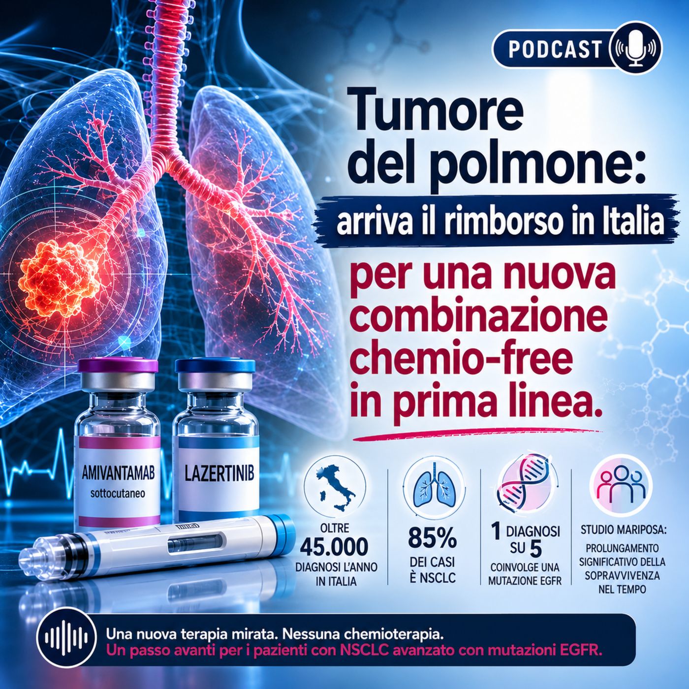 Tumore del polmone: rimborsata in Italia una nuova combinazione chemio‑free in prima linea episode artwork