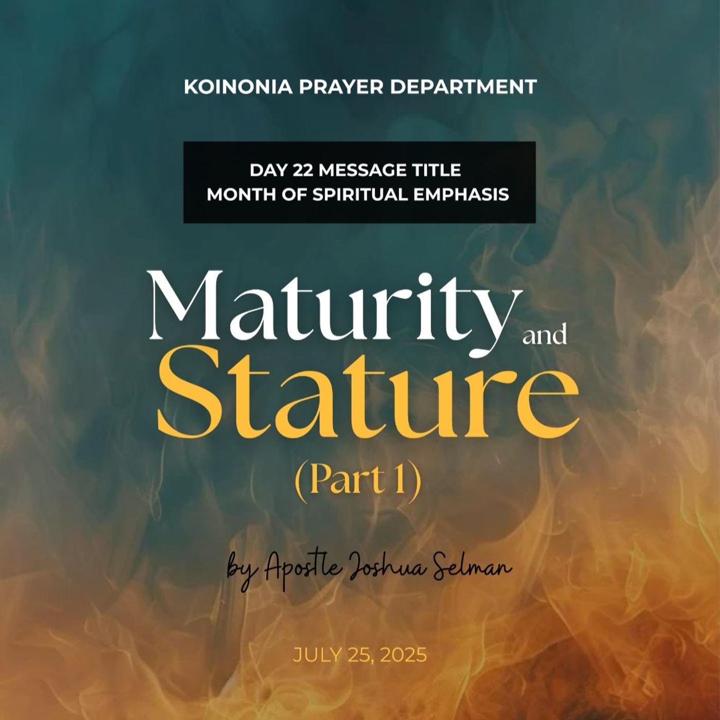 MATURITY AND STATURE (FIRM FOUNDATIONS) PART 1 EPH.4_13 RFCM ANAMBRA-NIGERIA WITH APOSTLE JOSHUASELMAN