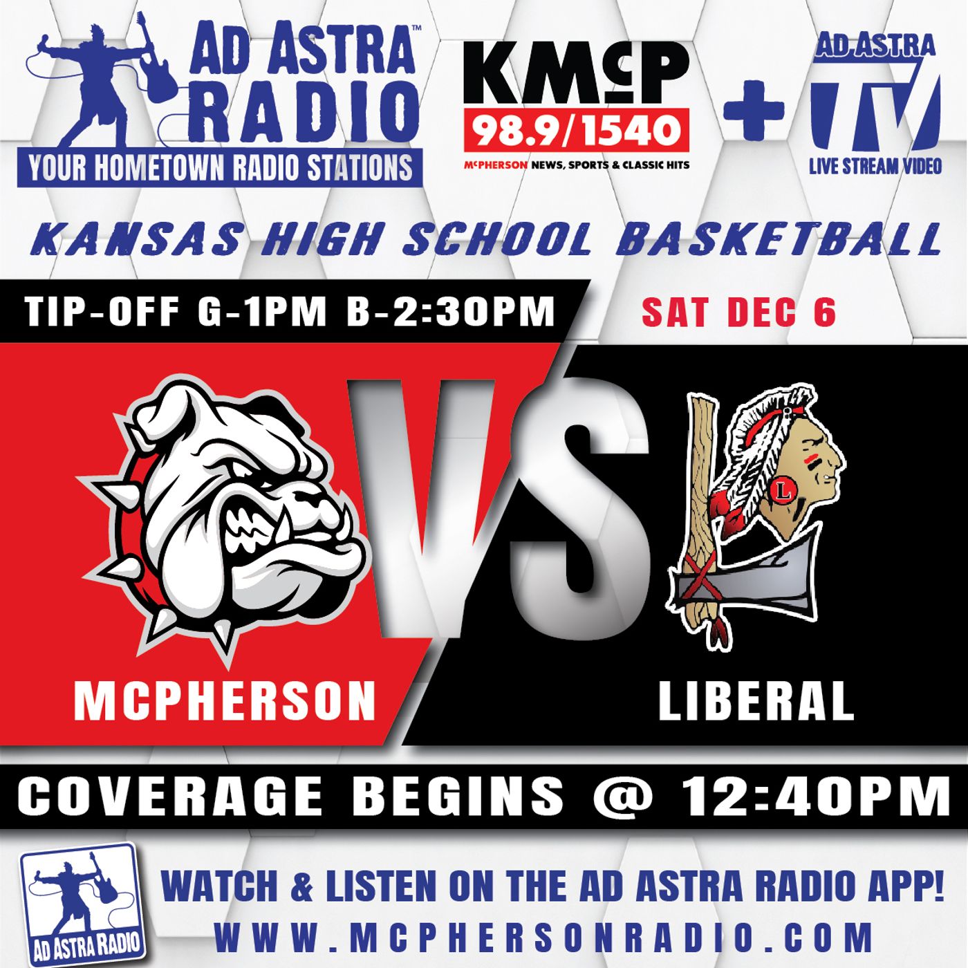 McPherson Bullpups vs Liberal Redskins High School Basketball (December 6, 2025) episode artwork