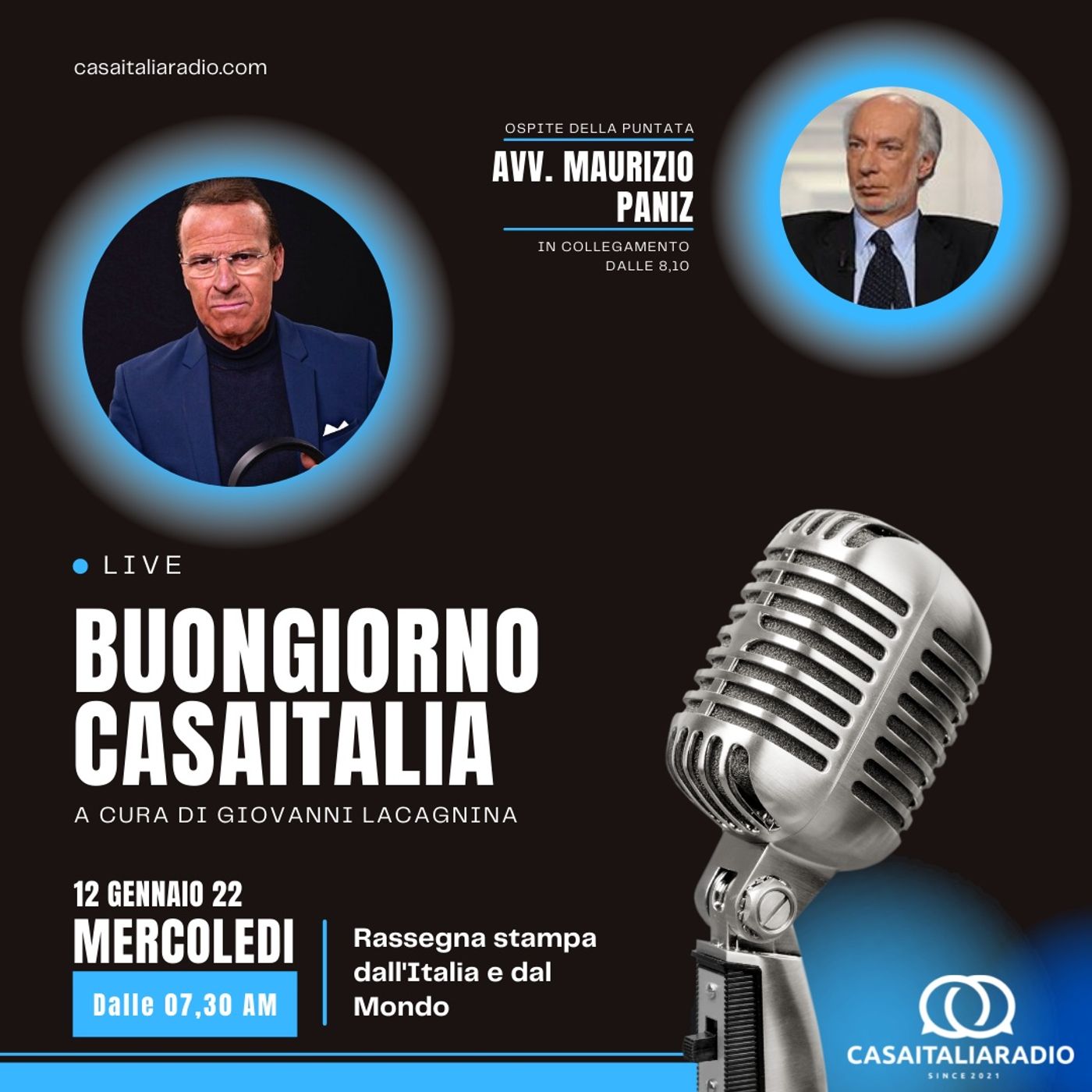 Lo spettro Omicron  sul voto al Quirinale - Intervista con l'avv. Maurizio Paniz - BUONGIORNO CASA ITALIA (12.01.2022) episode artwork