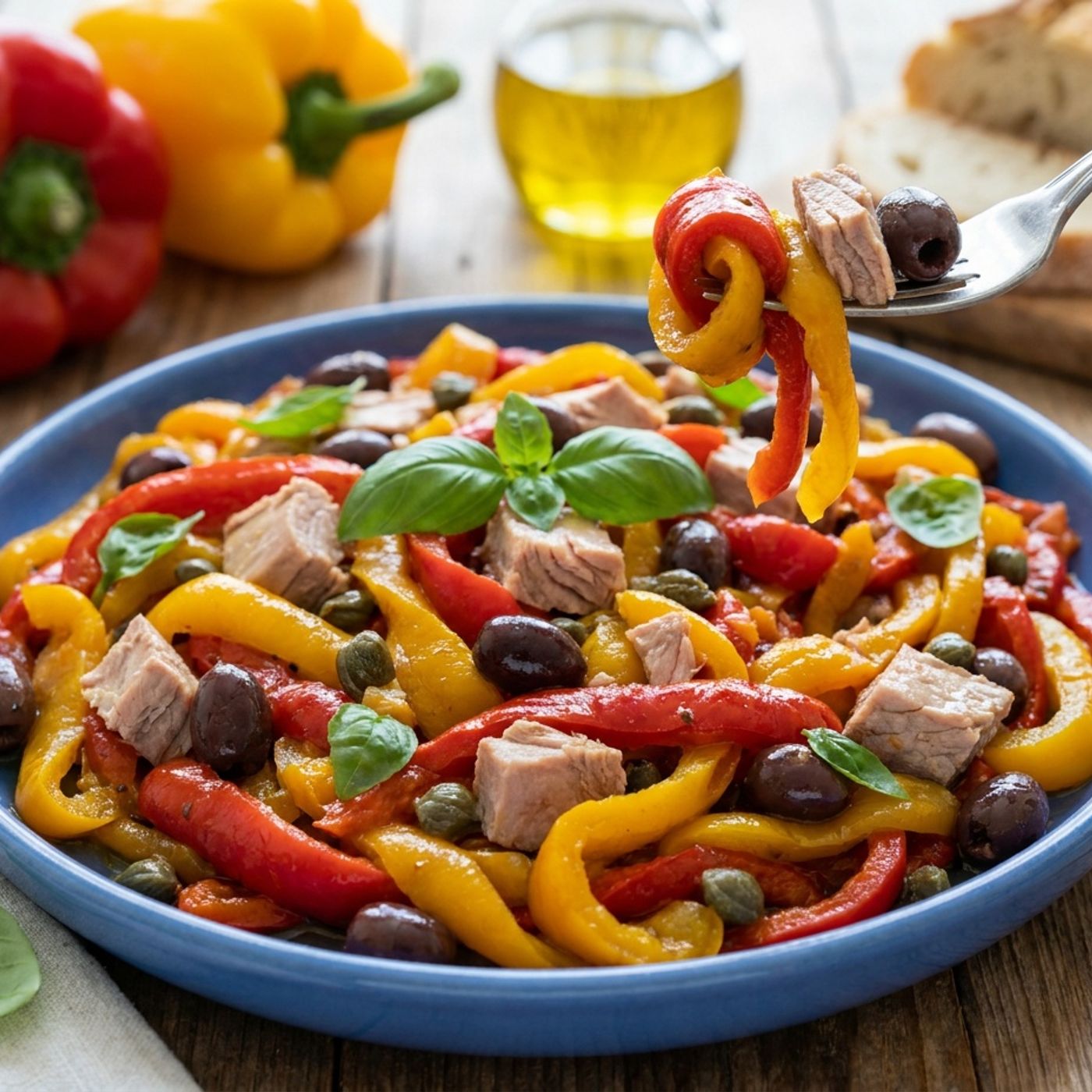 Peperoni arrostiti con tonno, olive e capperi: l'insalata estiva che prepari in anticipo episode artwork