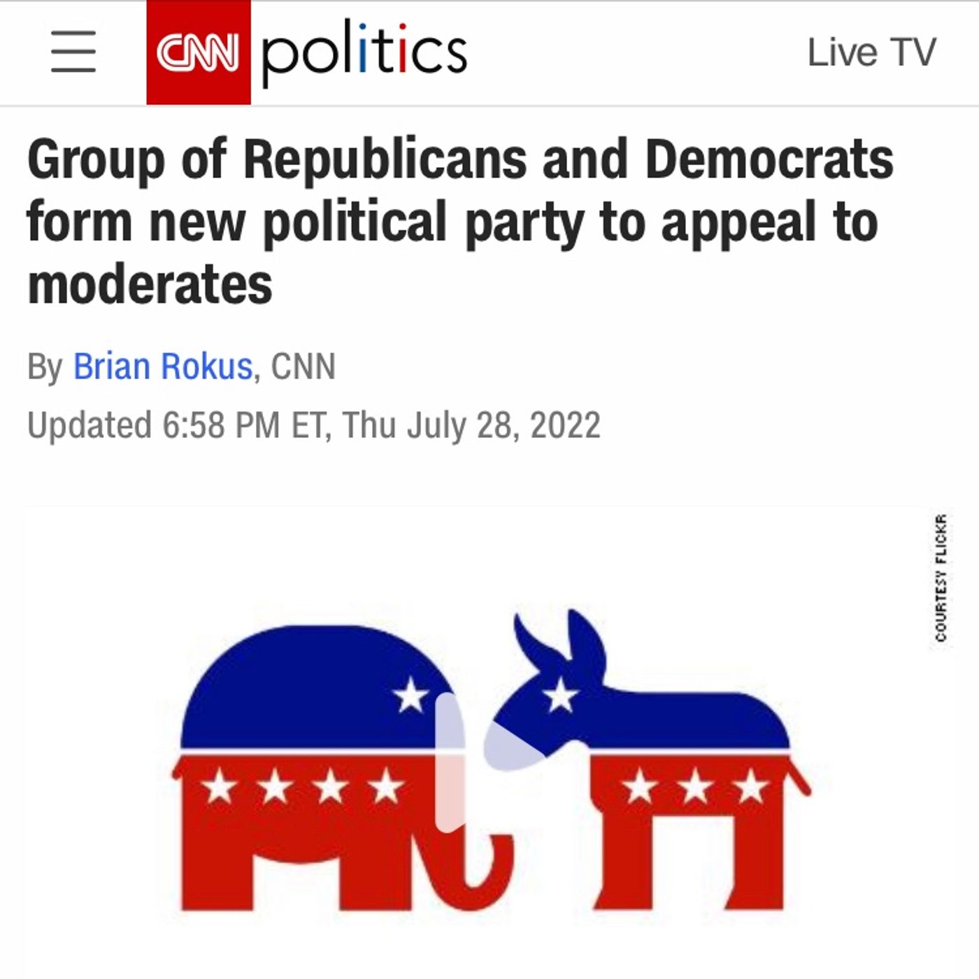 Group of Republicans and Democrats form new political party to appeal to moderates episode artwork