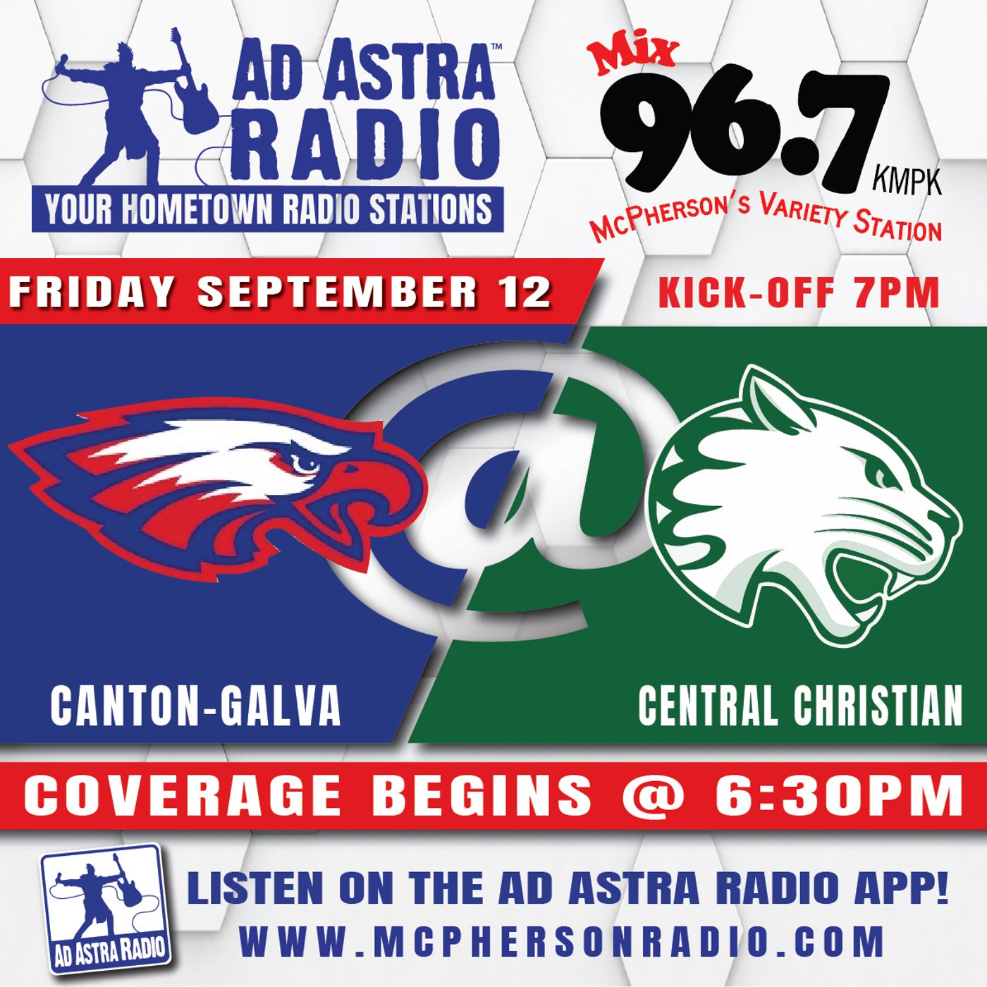 Canton-Galva Eagles at Central Christian Cougars Football (September 12, 2025) episode artwork