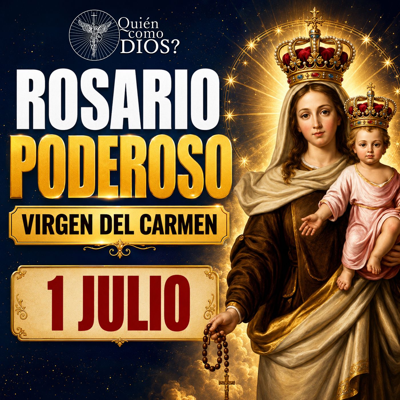 SANTO ROSARIO CONSAGRACIÓN DEL MES, A LA VIRGEN DEL CARMEN ❤️ Bajo Tu Amparo Nos Acogemos🙏