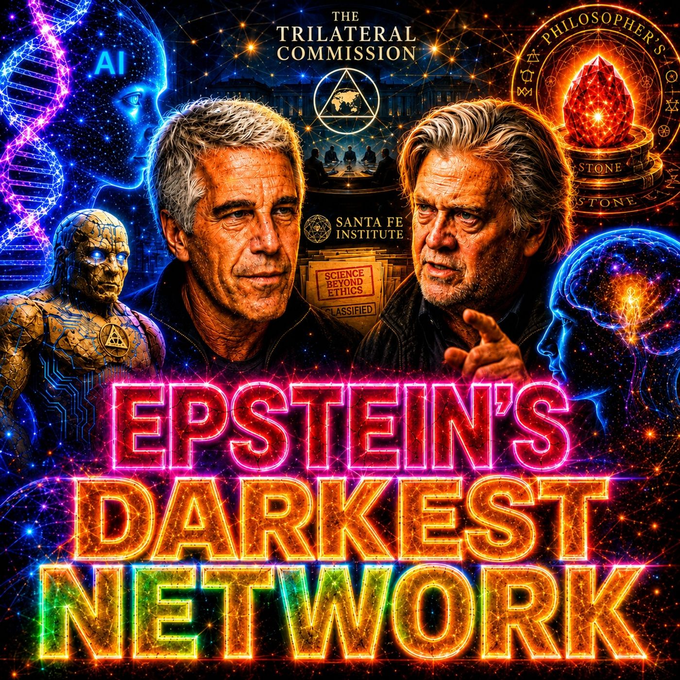 Epstein, Bannon & The Dark Science Network| Santa Fe Institute| Golem Marvin Minsky| Dark Brain/Matter| Artificial Intelligence episode artwork