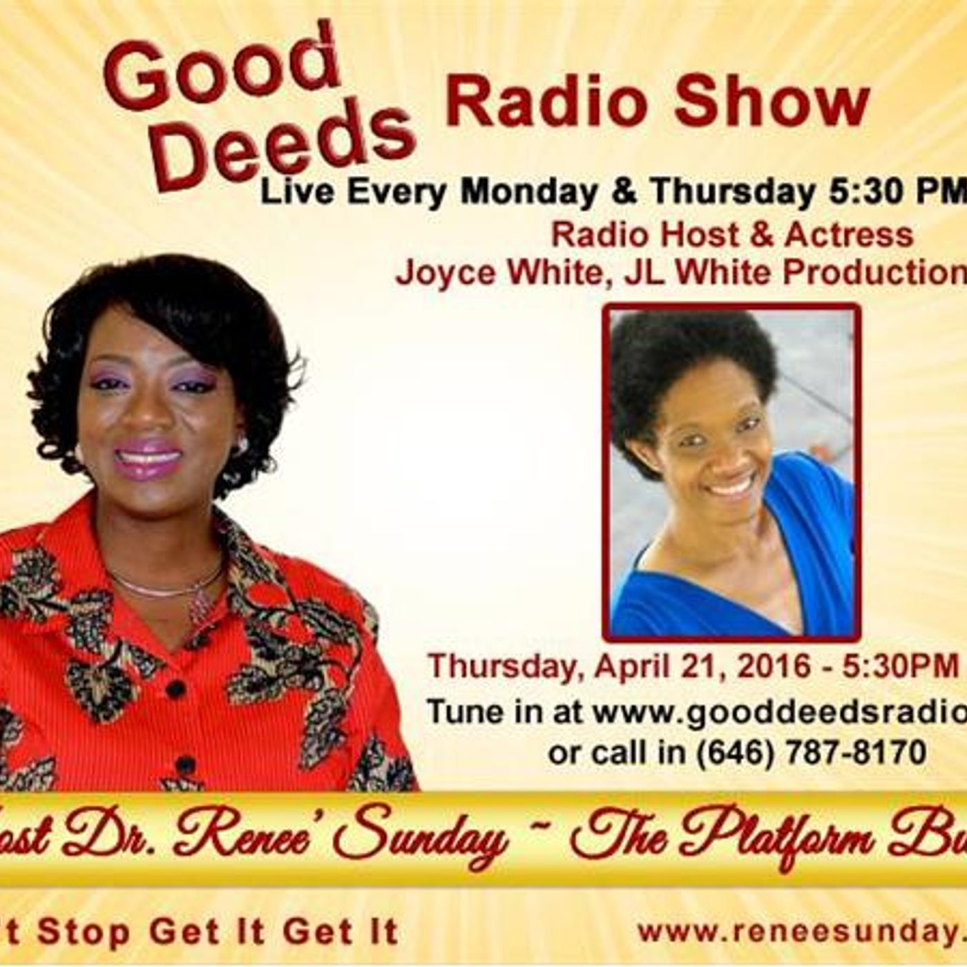 Radio Host & Actress Joyce White  Joyce White shares on Good Deeds Radio episode artwork