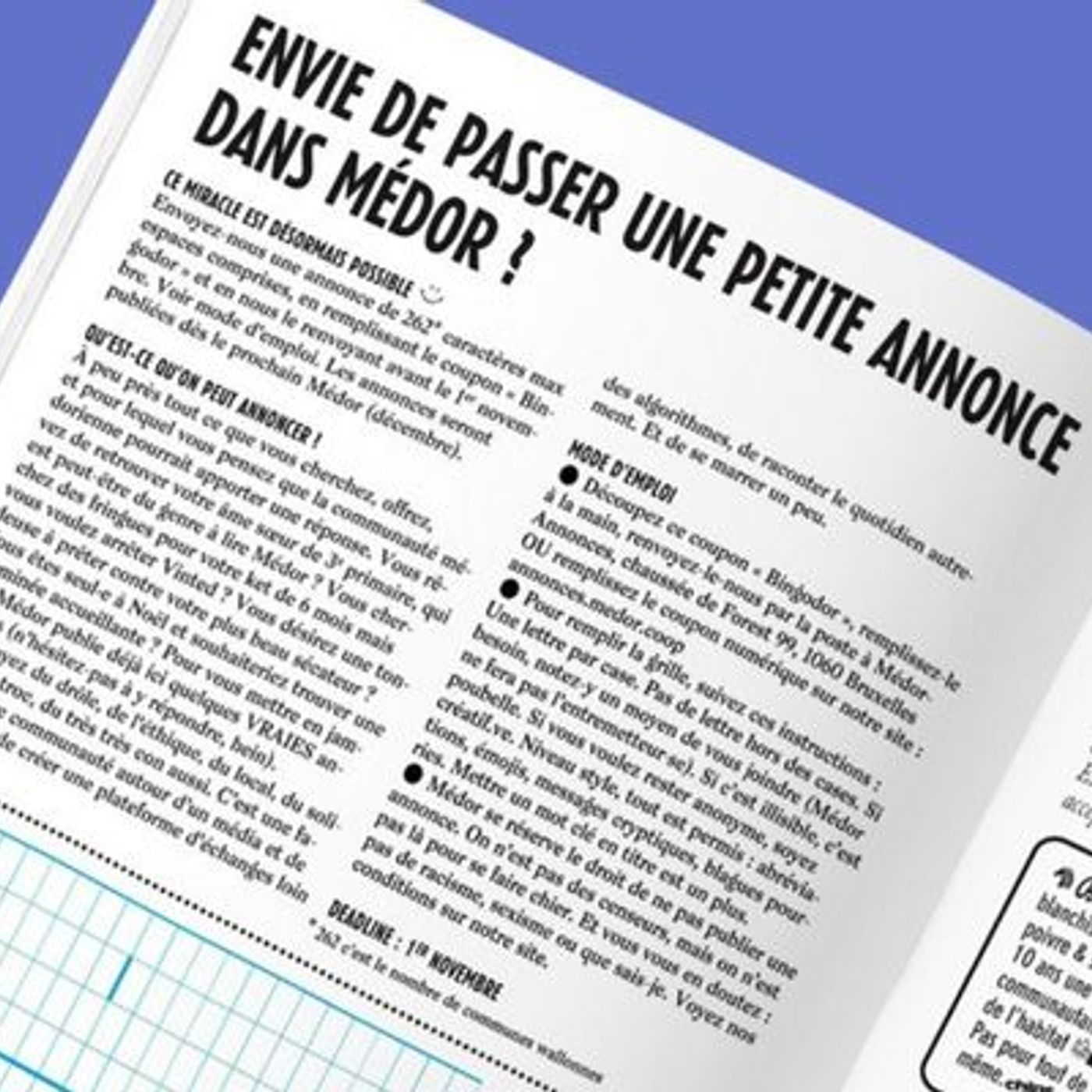 Envie de passer une petite annonce ? Alors ouvrez le magazine Medor ! episode artwork