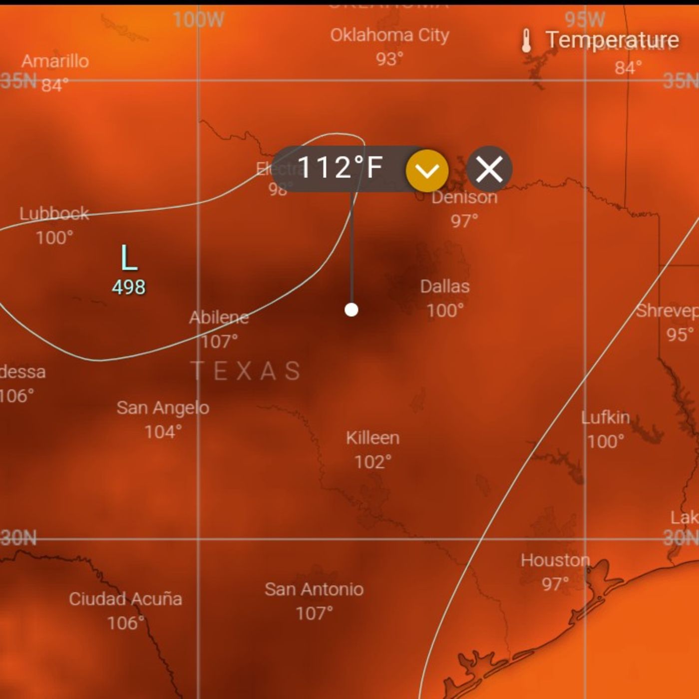 6-12: 100°+ (for Dallas) 110°+ to it's West. Baseball hail possible this Evening. Hurricane in India