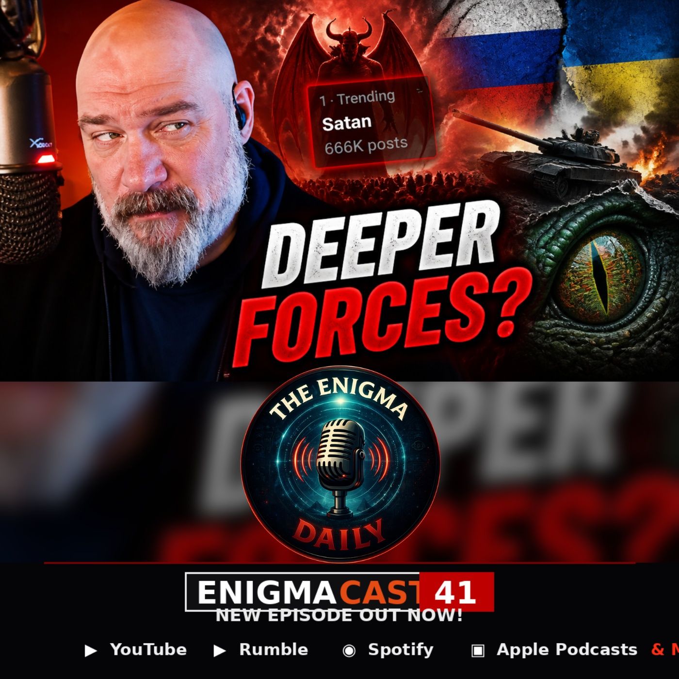 Satan Trends, Russia Strikes & Reptilian Legends! — The Enigma Daily cover