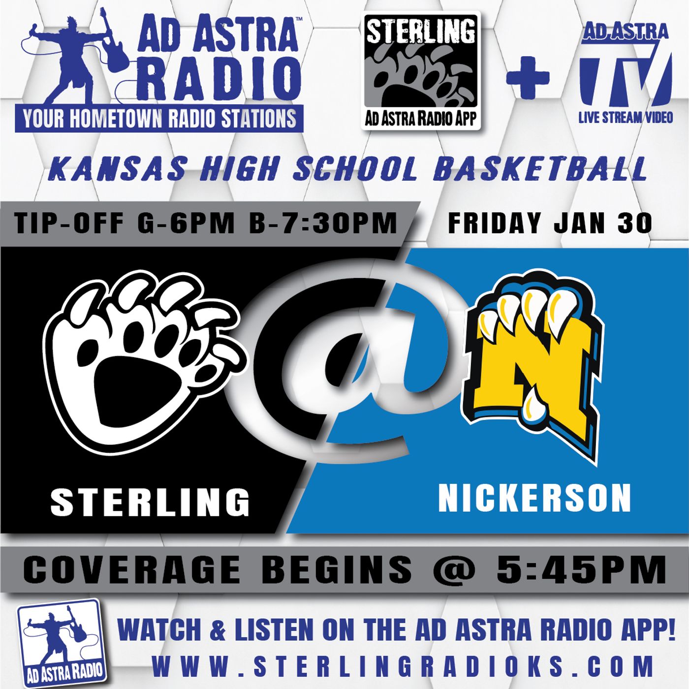 Nickerson Panthers at Sterling Blackbears Boys High School Basketball (January 30, 2026) episode artwork