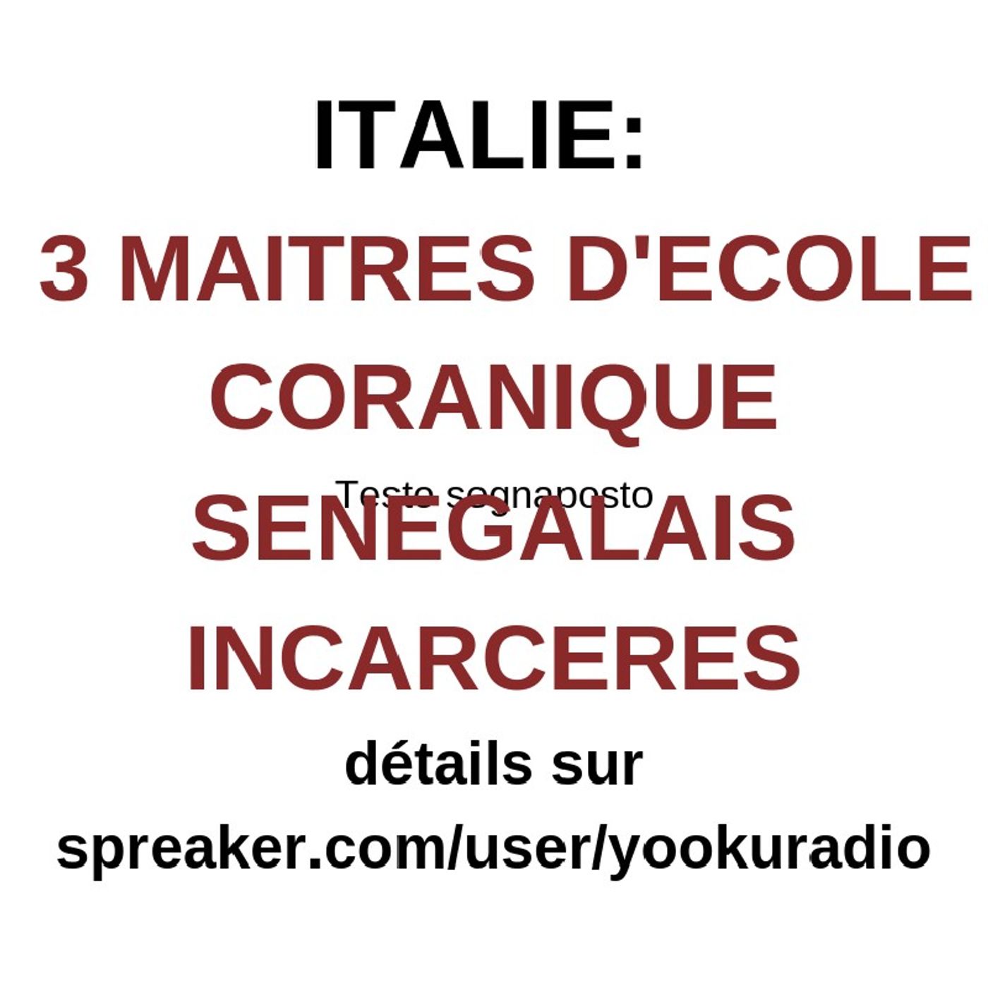 Italie :3 Maîtres Coraniques Sénégalais Incarcérés episode artwork