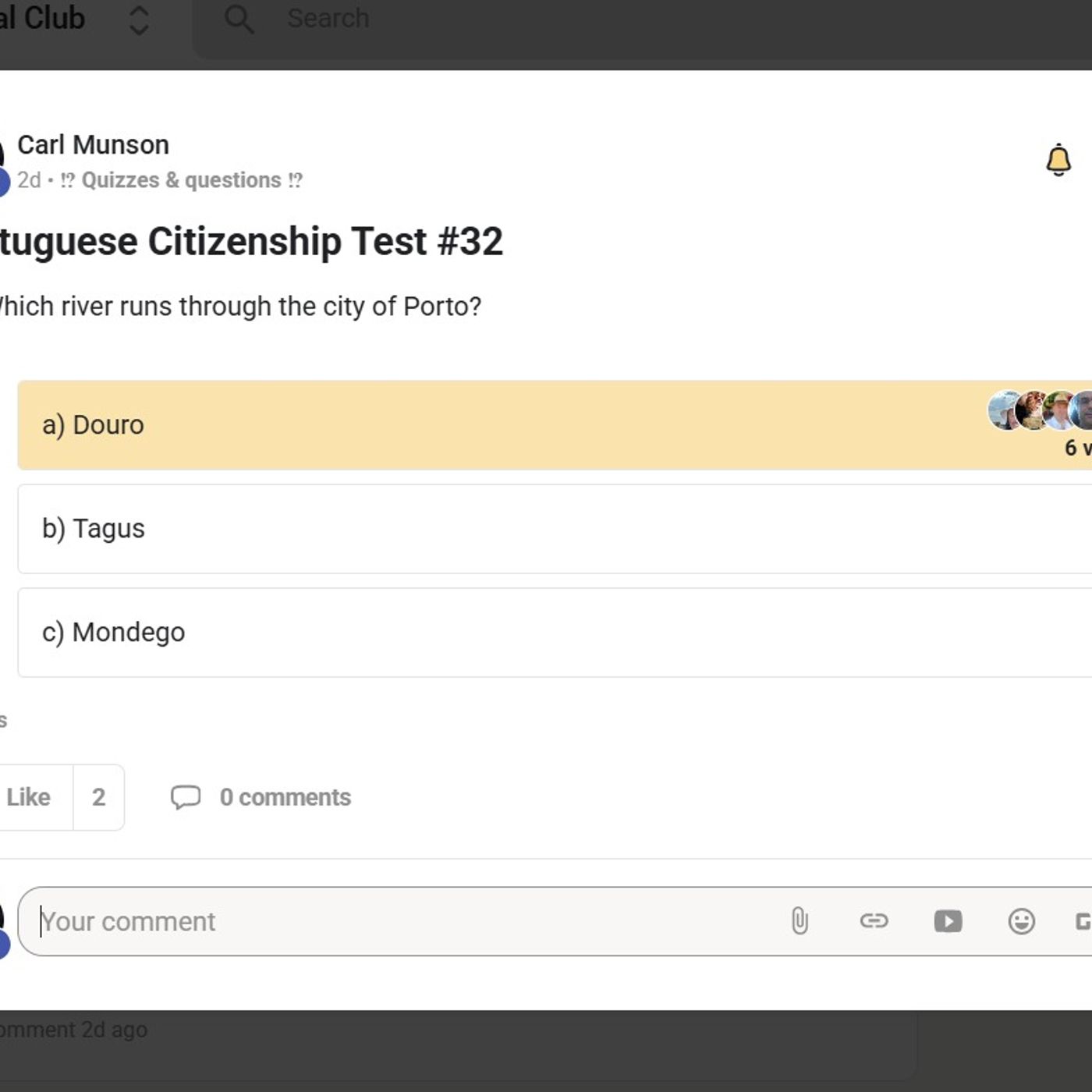 Which River Runs Through The City Of Porto? #PortugalCitizenshipTest #Q32 #porto