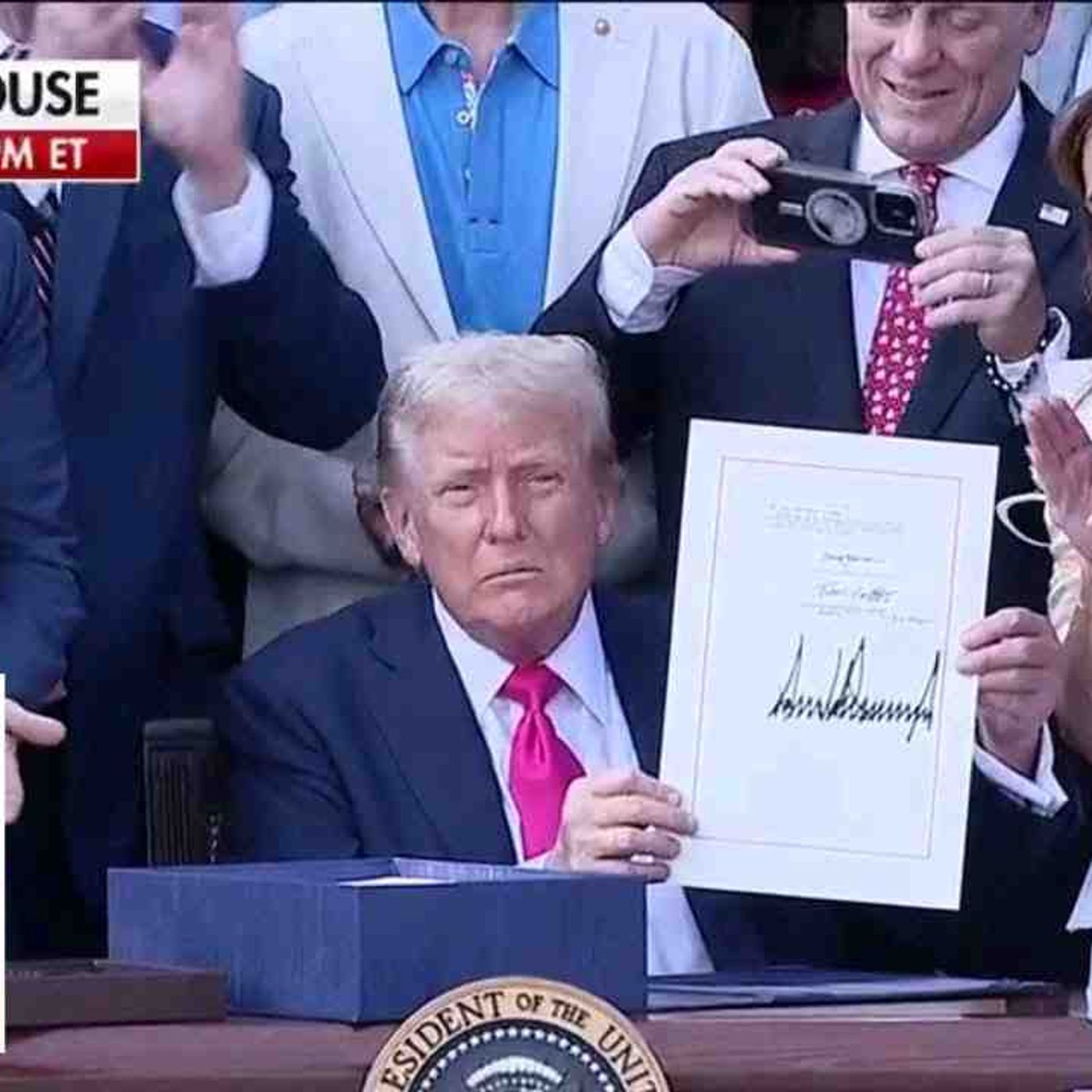 Trump signs "big, beautiful bill" as tariff deadline looms episode artwork