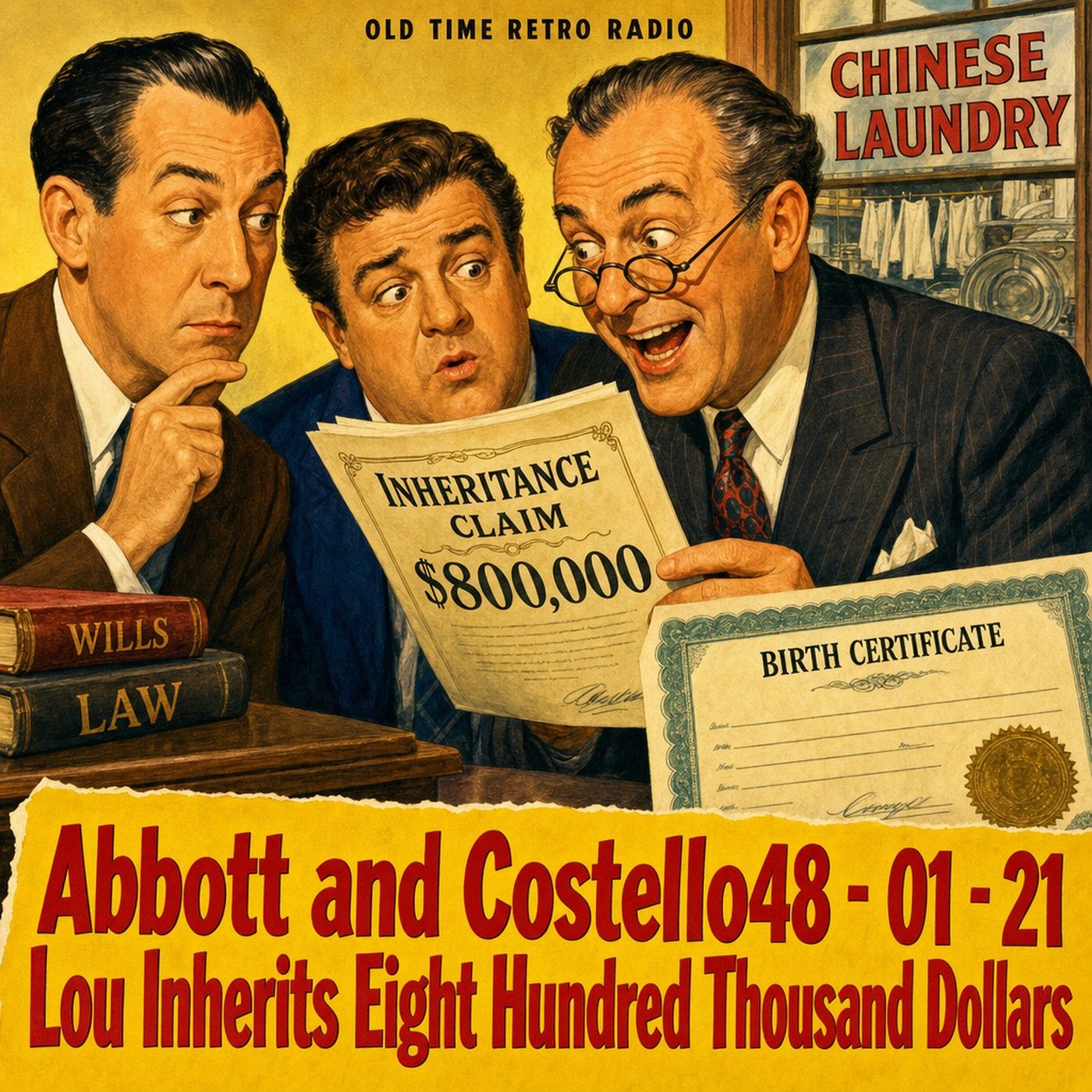 Abbott and Costello - "Abbott and Costello48 - 01 - 21Lou Inherits Eight Hundred Thousand Dollars" (1948) episode artwork