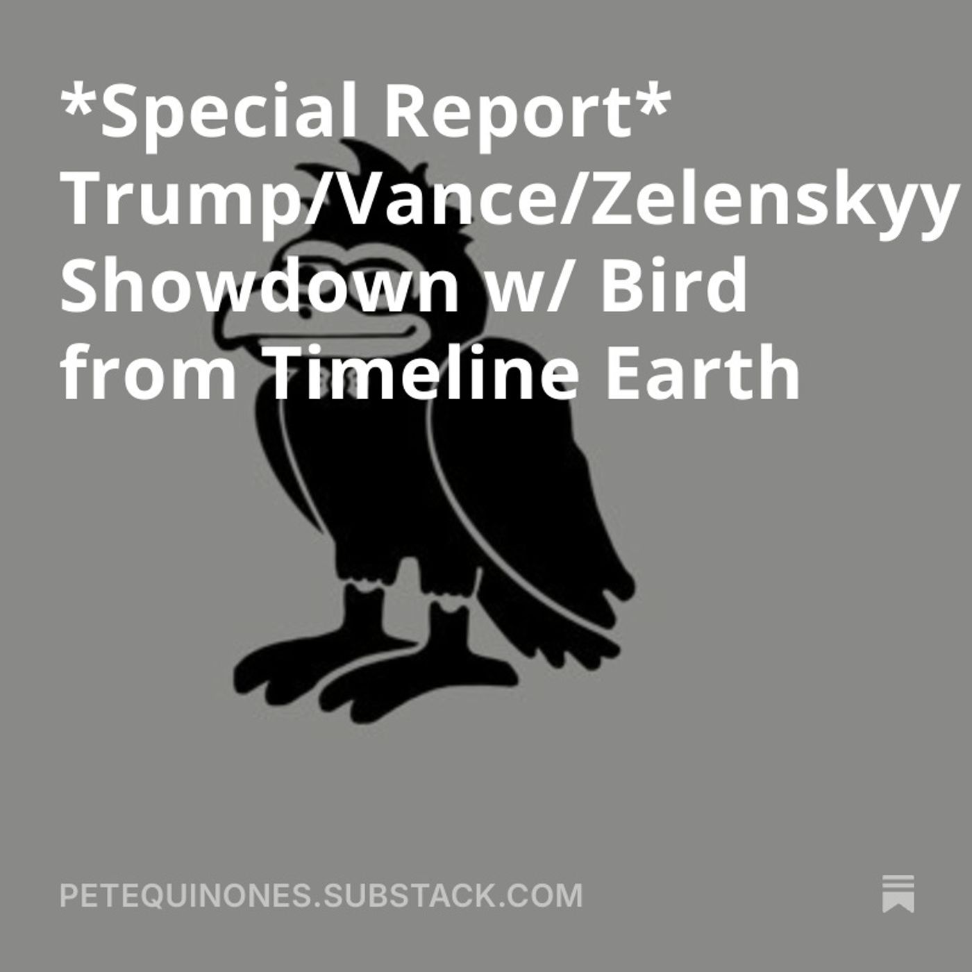 *Special Report* Trump/Vance/Zelenskyy Showdown w/ Bird from Timeline Earth
