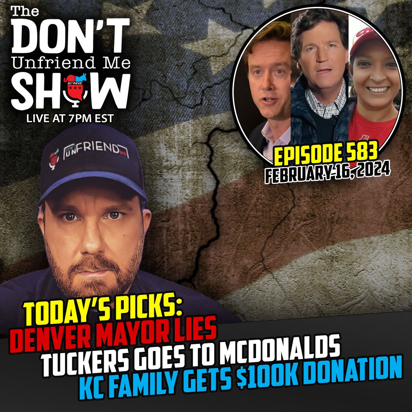 Tucker's Russian Fast Food Adventure, Denver's Immigration Deception, and a KC Victims Family Receives Heartfelt Donation episode artwork
