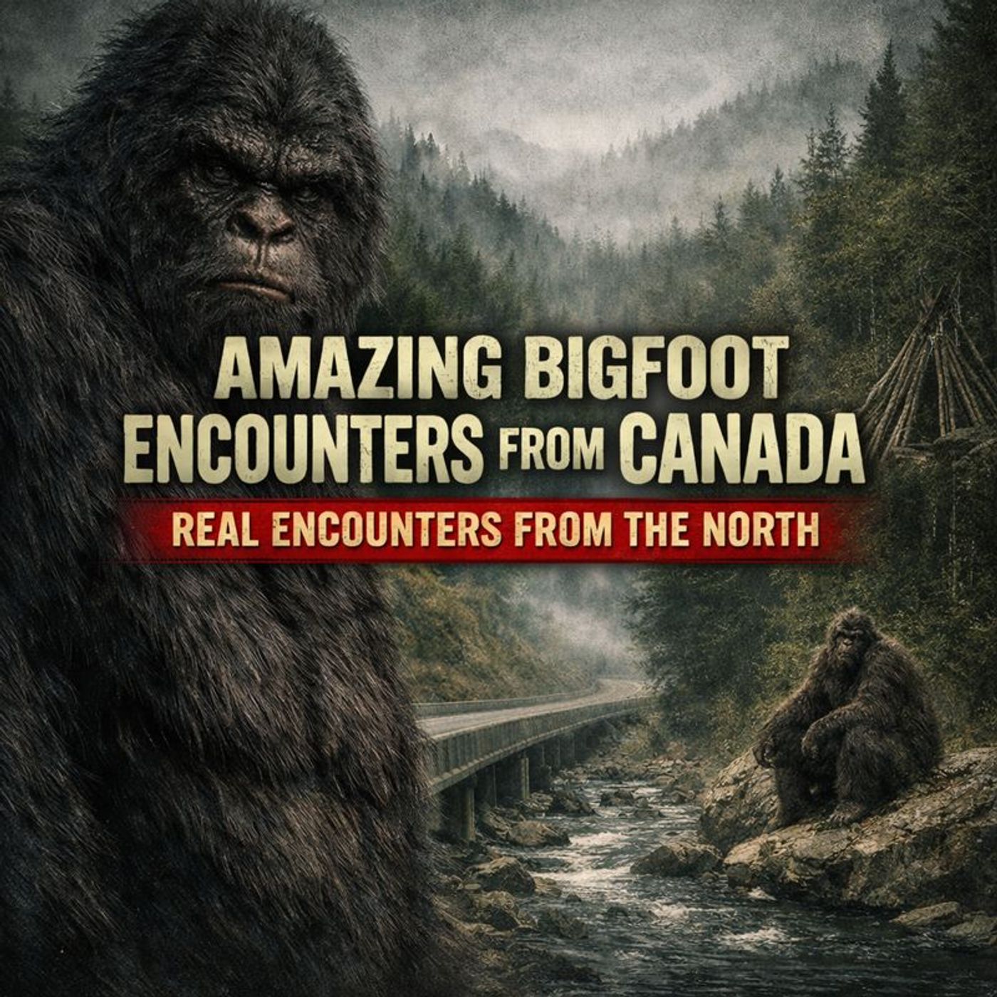NINE FOOT SASQUATCH SPOTTED ON VANCOUVER ISLAND HIGHWAY | MASSIVE CREATURE WATCHING FROM THE RIVER