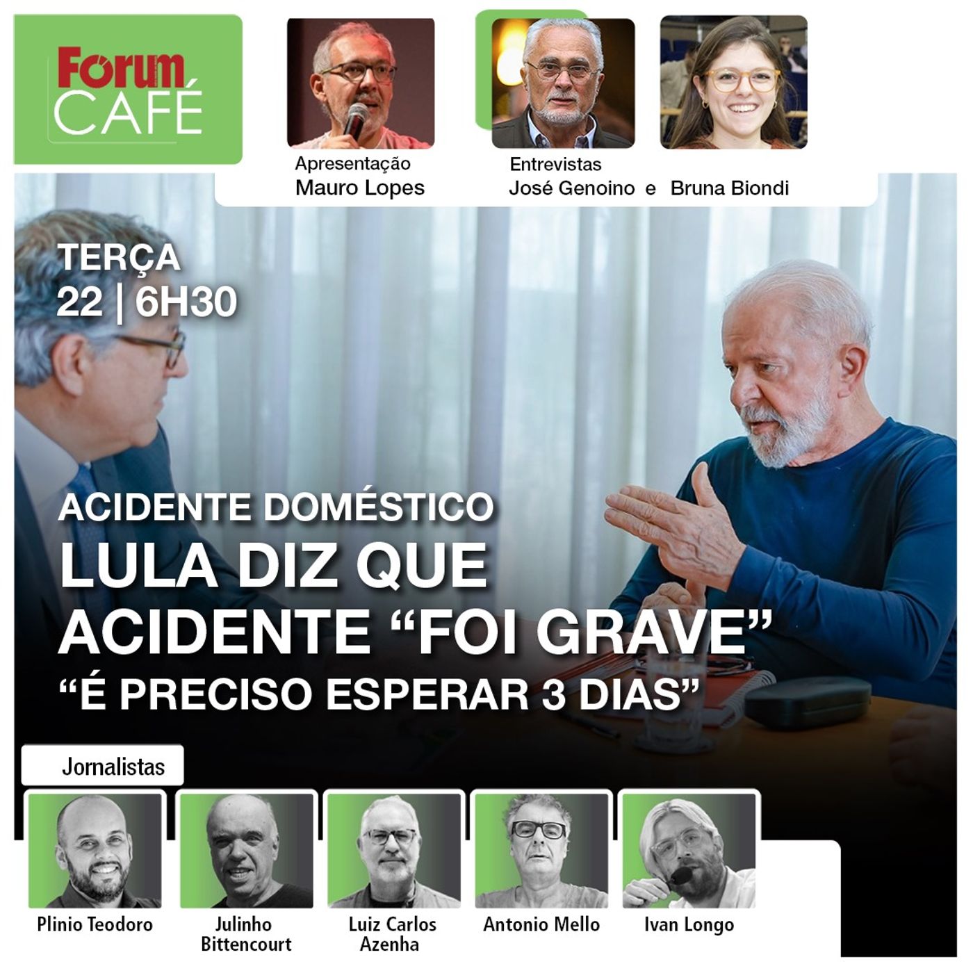Lula diz que seu acidente “foi grave" e que é preciso esperar 3 dias para saber "o estrago" | 22.10