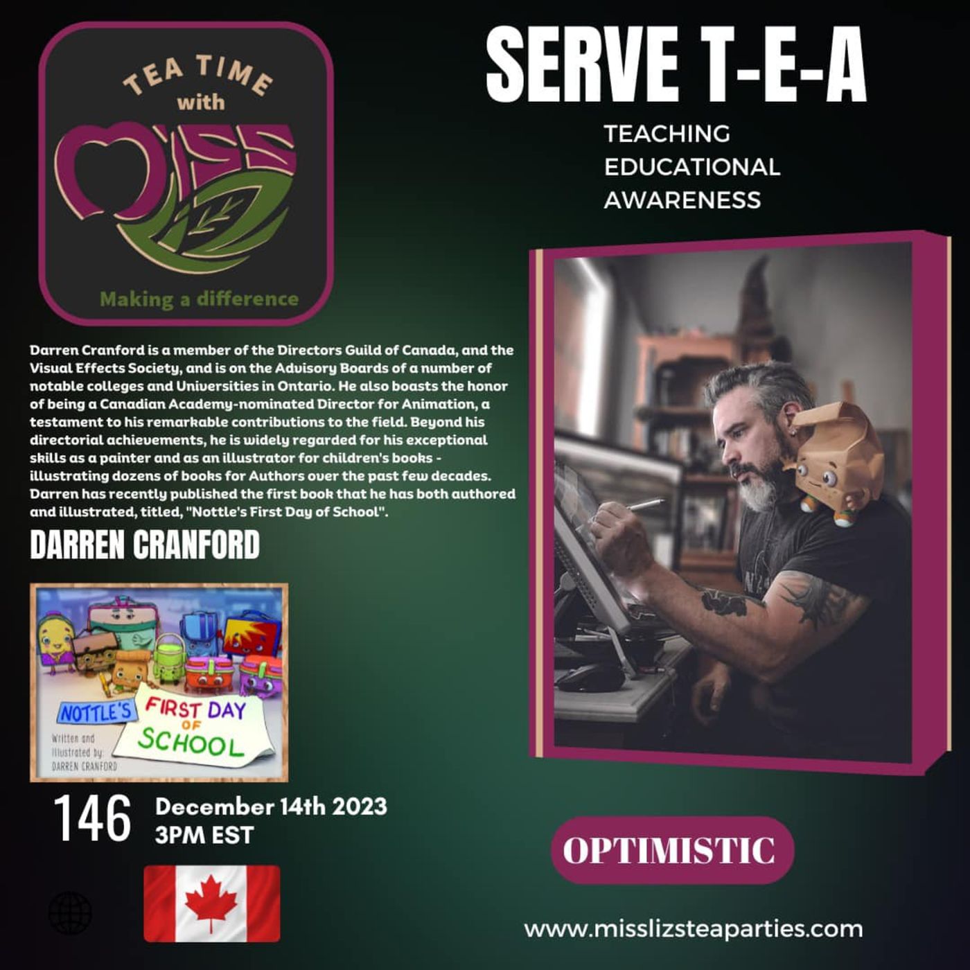 Teatime with Miss Liz T-E-A Open Discussion with Darren Cranford episode artwork