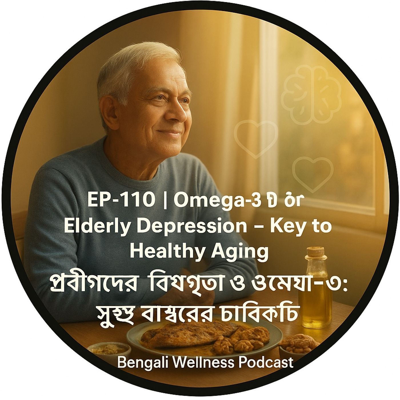 EP-110 Omega-3 & Elderly Depression – Key to Healthy Aging |  প্রবীণদের বিষণ্নতা ও ওমেগা-৩: সুস্থ বার্ধক্যের চাবিকাঠি |Bengali Wellness episode artwork