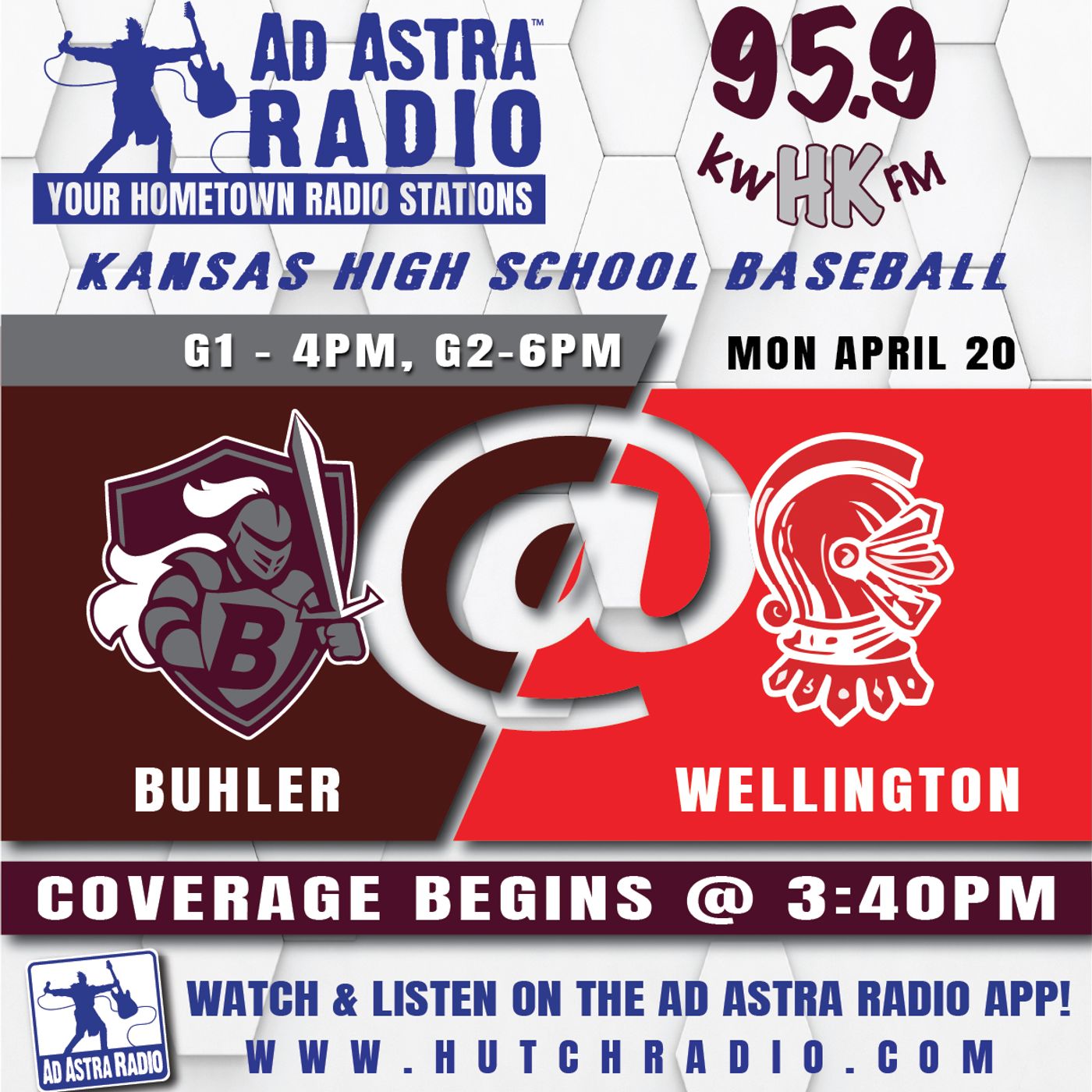 Buhler Crusaders at Wellington Crusaders High School Baseball (Game 2-April 20, 2026)