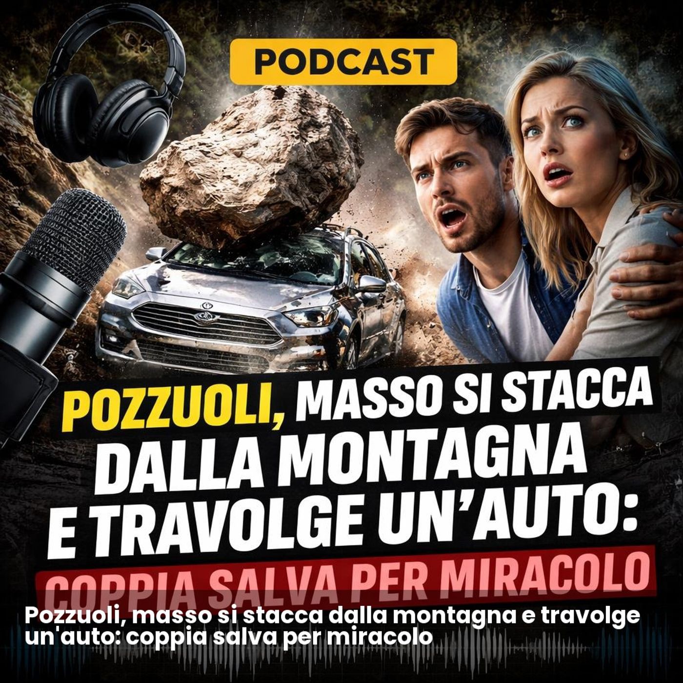 Pozzuoli, masso si stacca dalla montagna e travolge un'auto: coppia salva per miracolo episode artwork