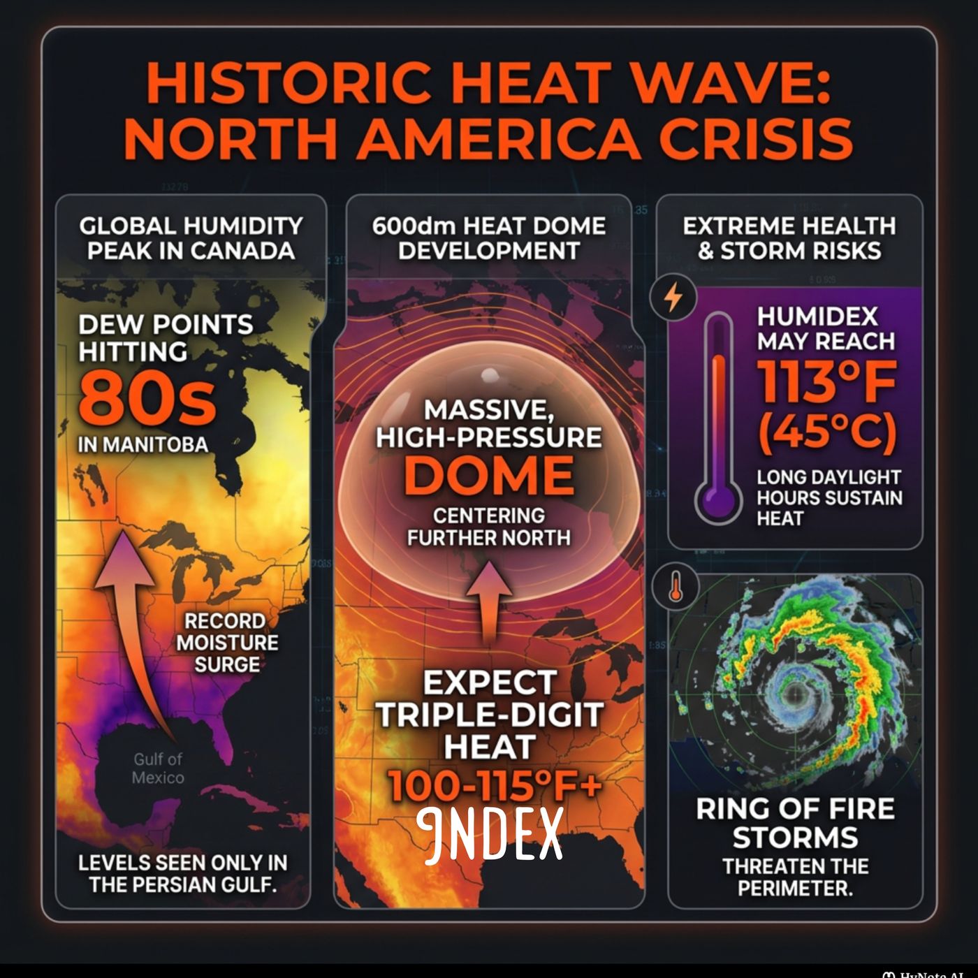 Canada's Extreme Dew Points & Expanding Heat Dome 7-11-26