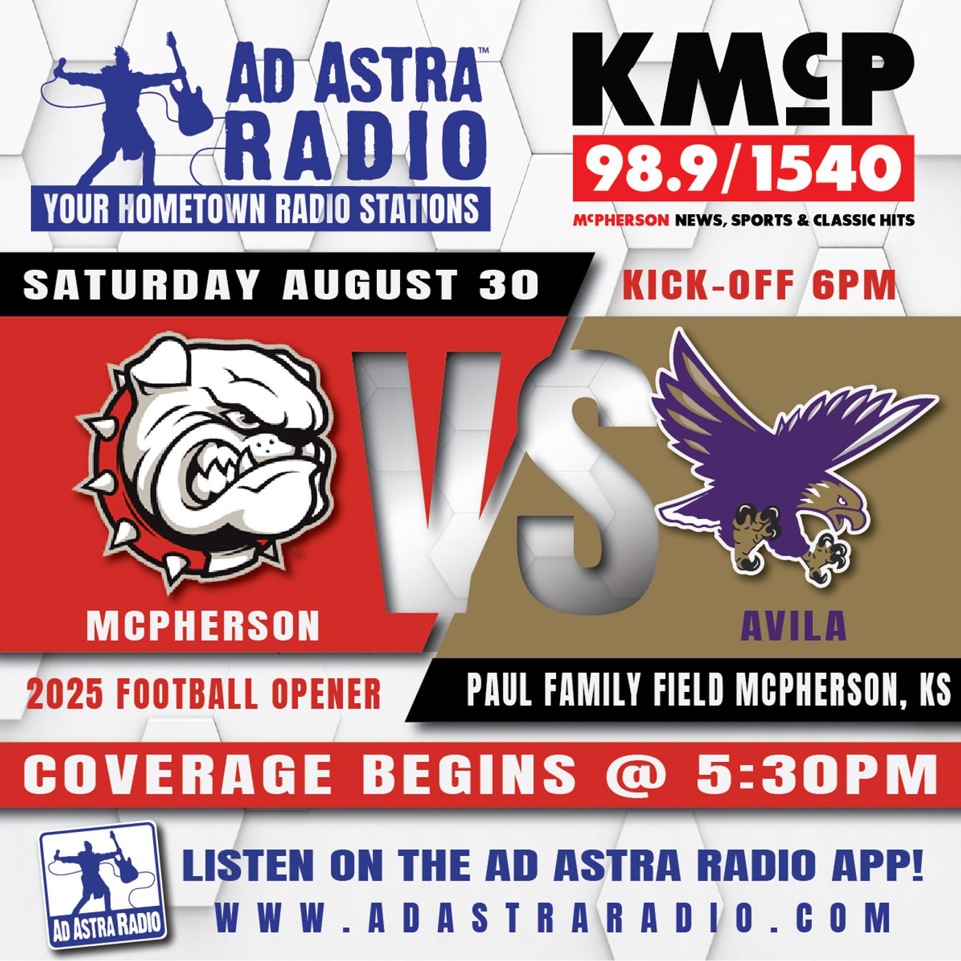 McPherson Bulldogs hosts Avila Eagles Football (August 30, 2025) episode artwork