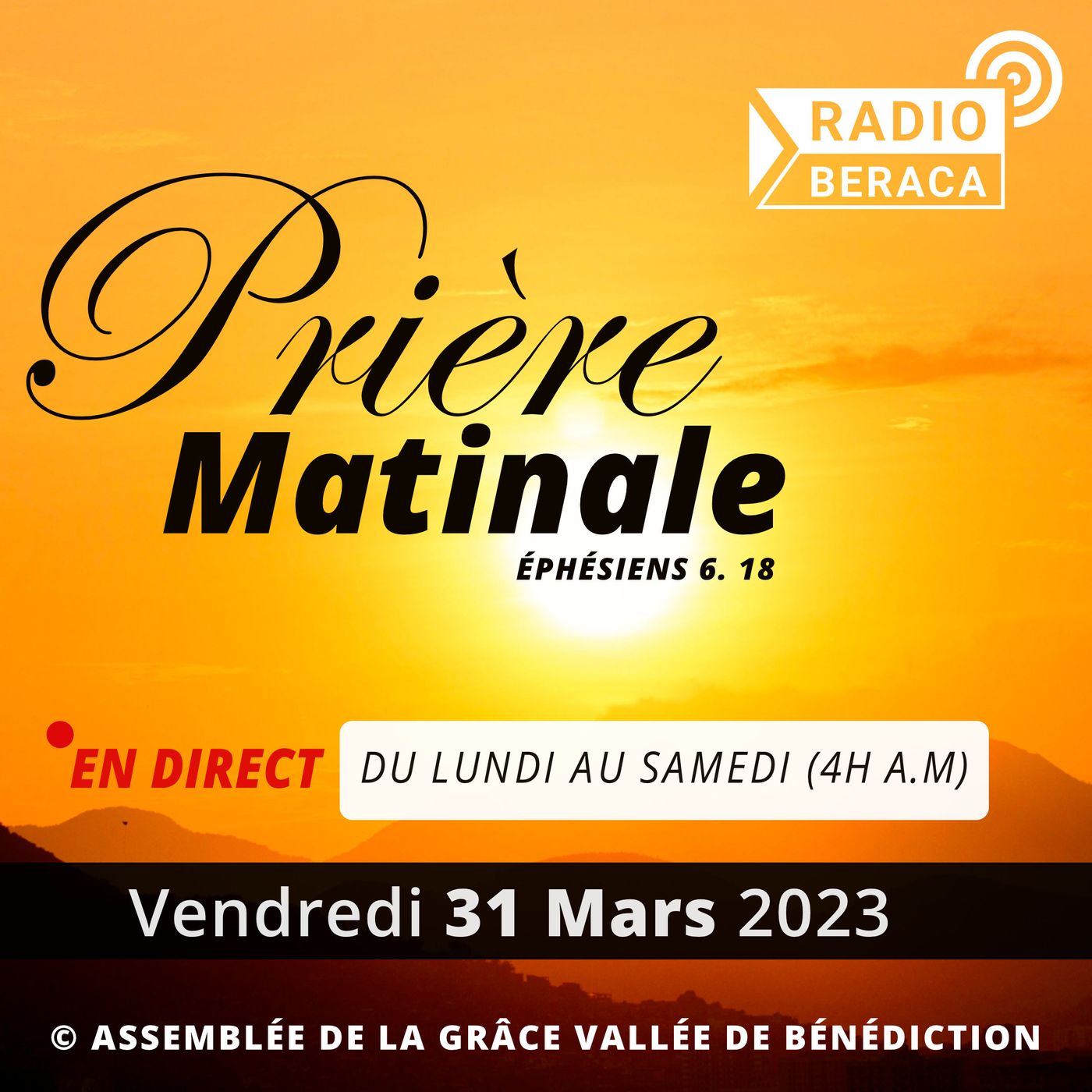 Vendredi 31 mars 2023.- Prière matinale episode artwork