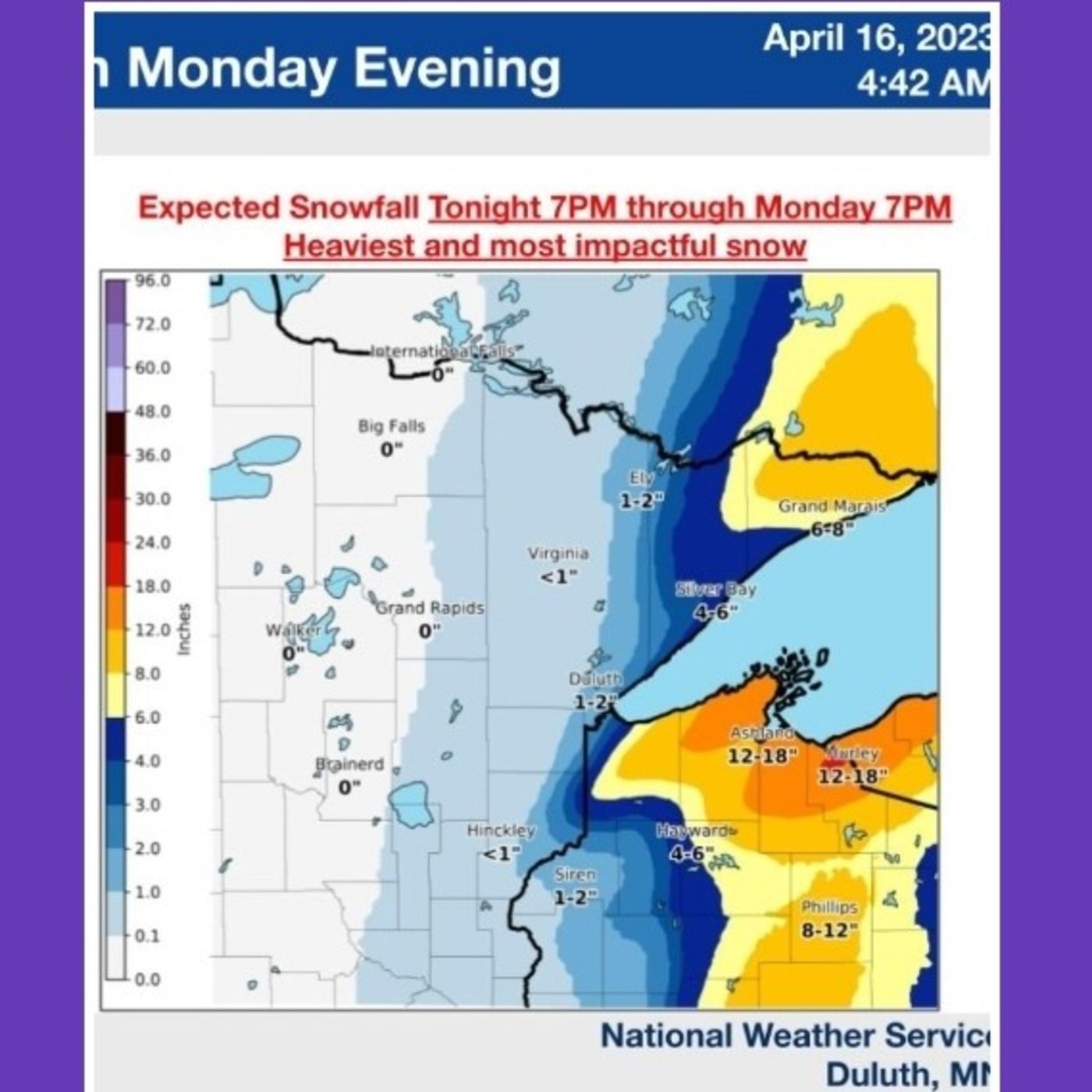 Urgent: Winter Storm Warning! April 16th Upper Midwest